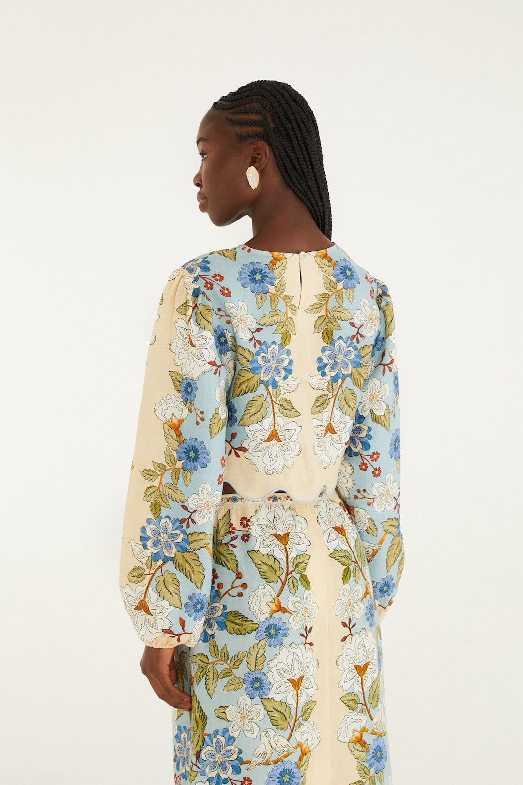 Green Garden Scarf  Blouse - Image 3