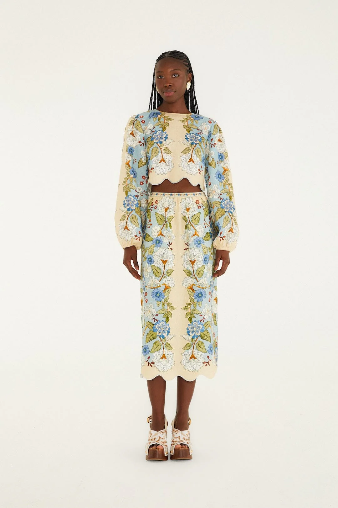 Green Garden Scarf  Blouse - Image 4