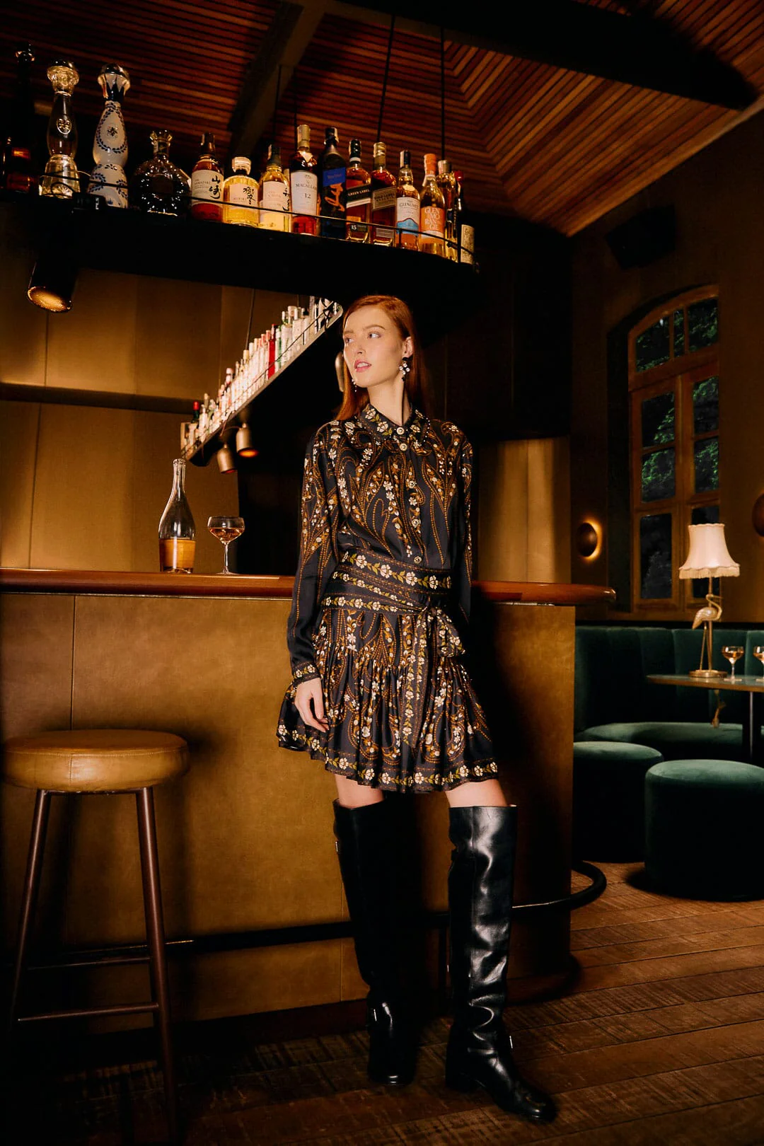 Black Garden Belted  Mini Skirt - Image 3
