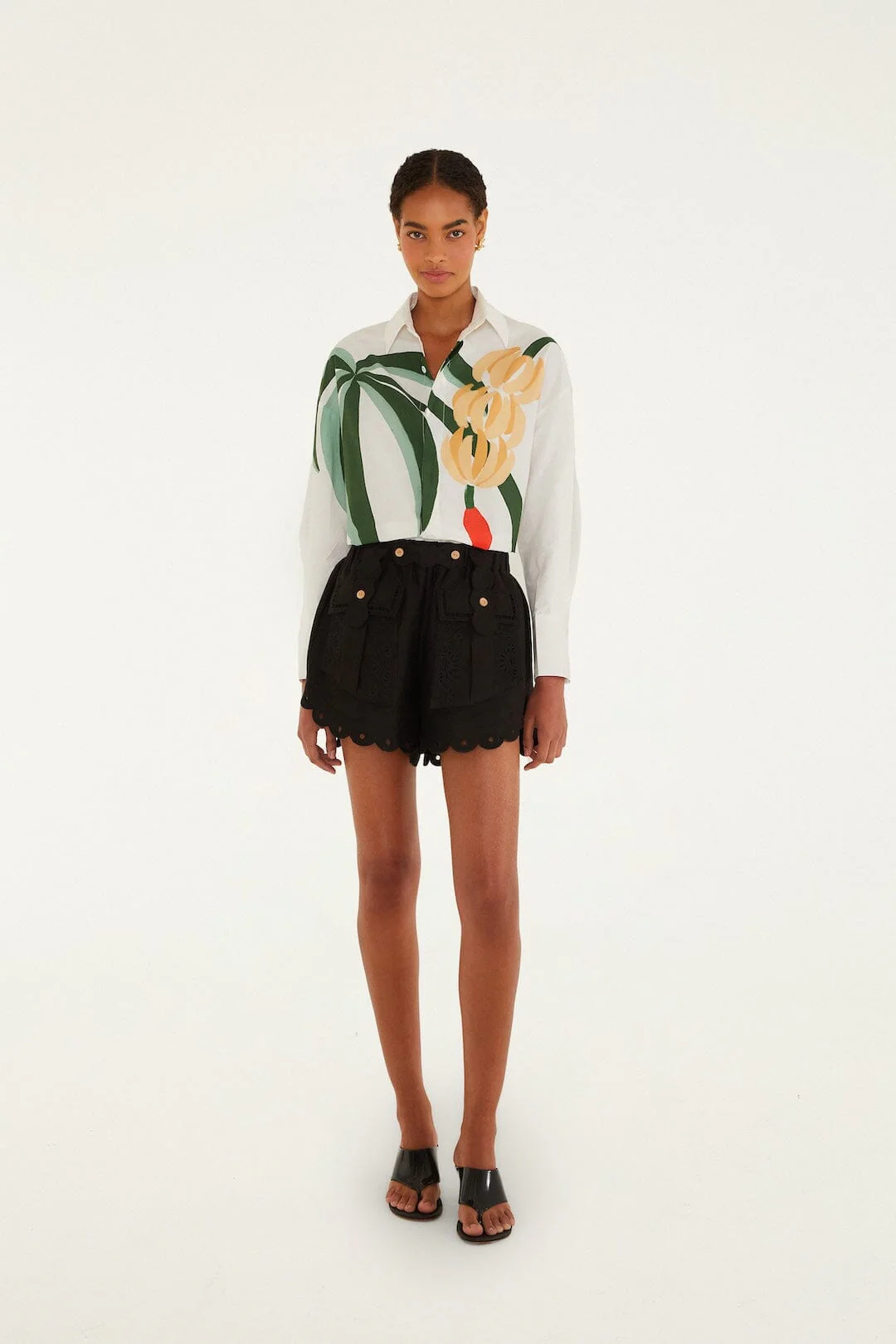 Graphic Banana Tree  Applique Shirt - Image 4