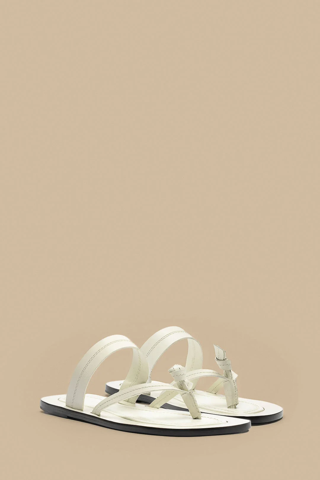Ivory Tie Flat Sandal - Image 3