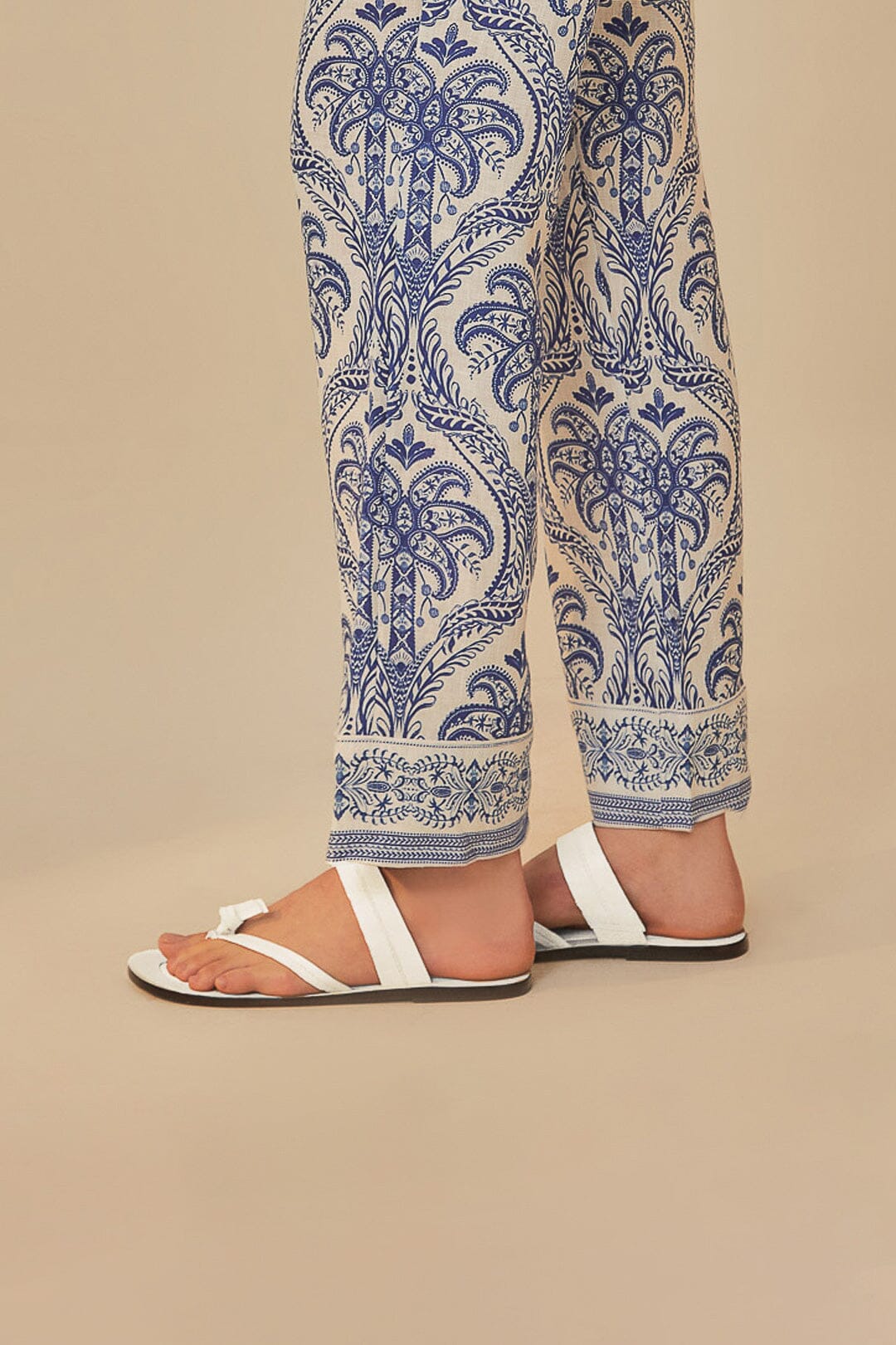 Ivory Tie Flat Sandal - Image 4