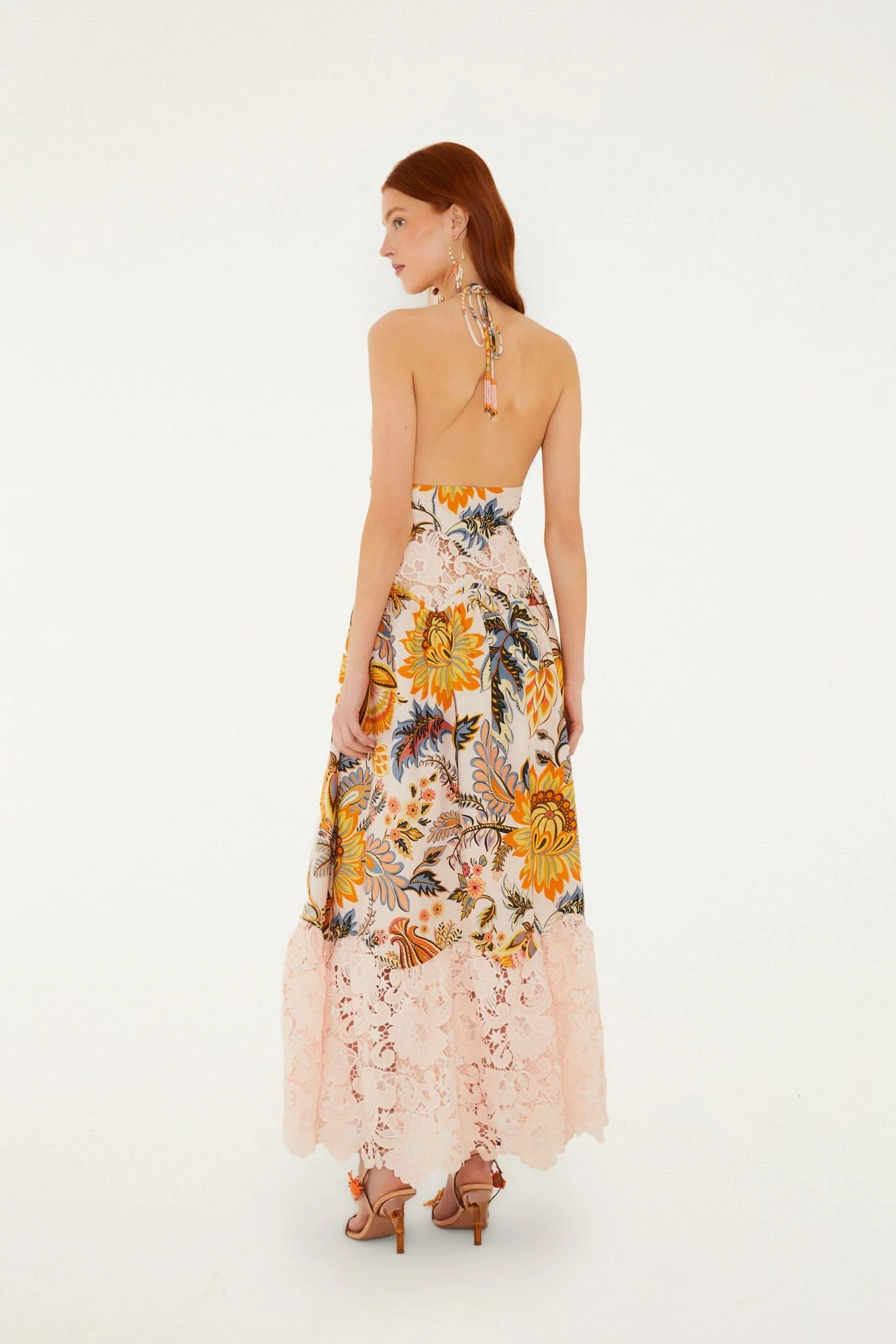 Light Pink Ligia Floral Lace Maxi Dress - Image 3