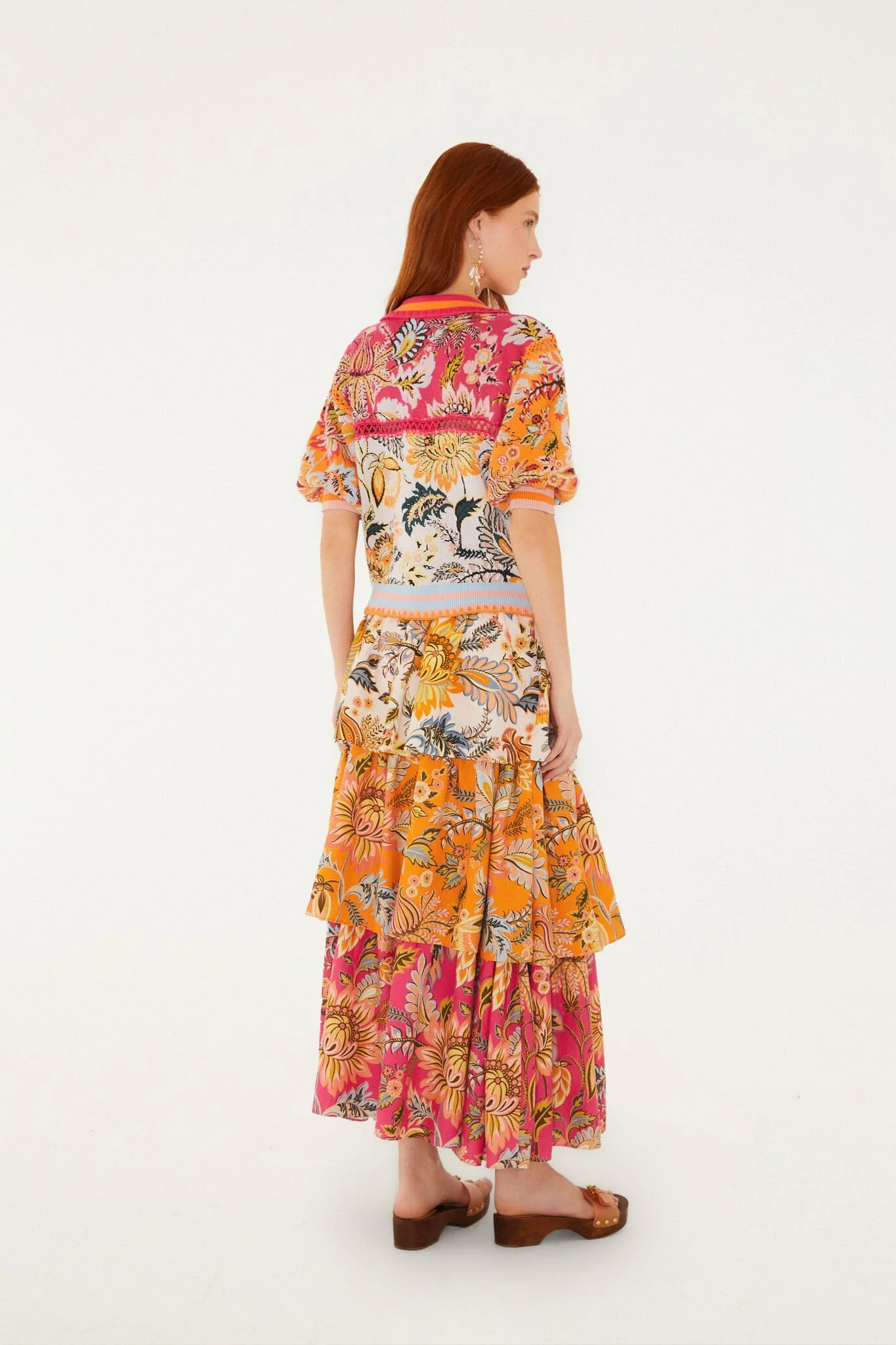 Multicolor Ligia Floral Mix Layered Midi Skirt - Image 3