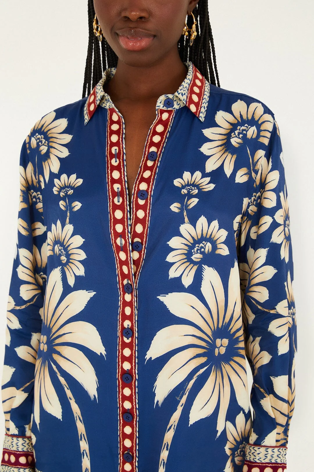 Blue Luna Collared  Pajama Shirt - Image 2