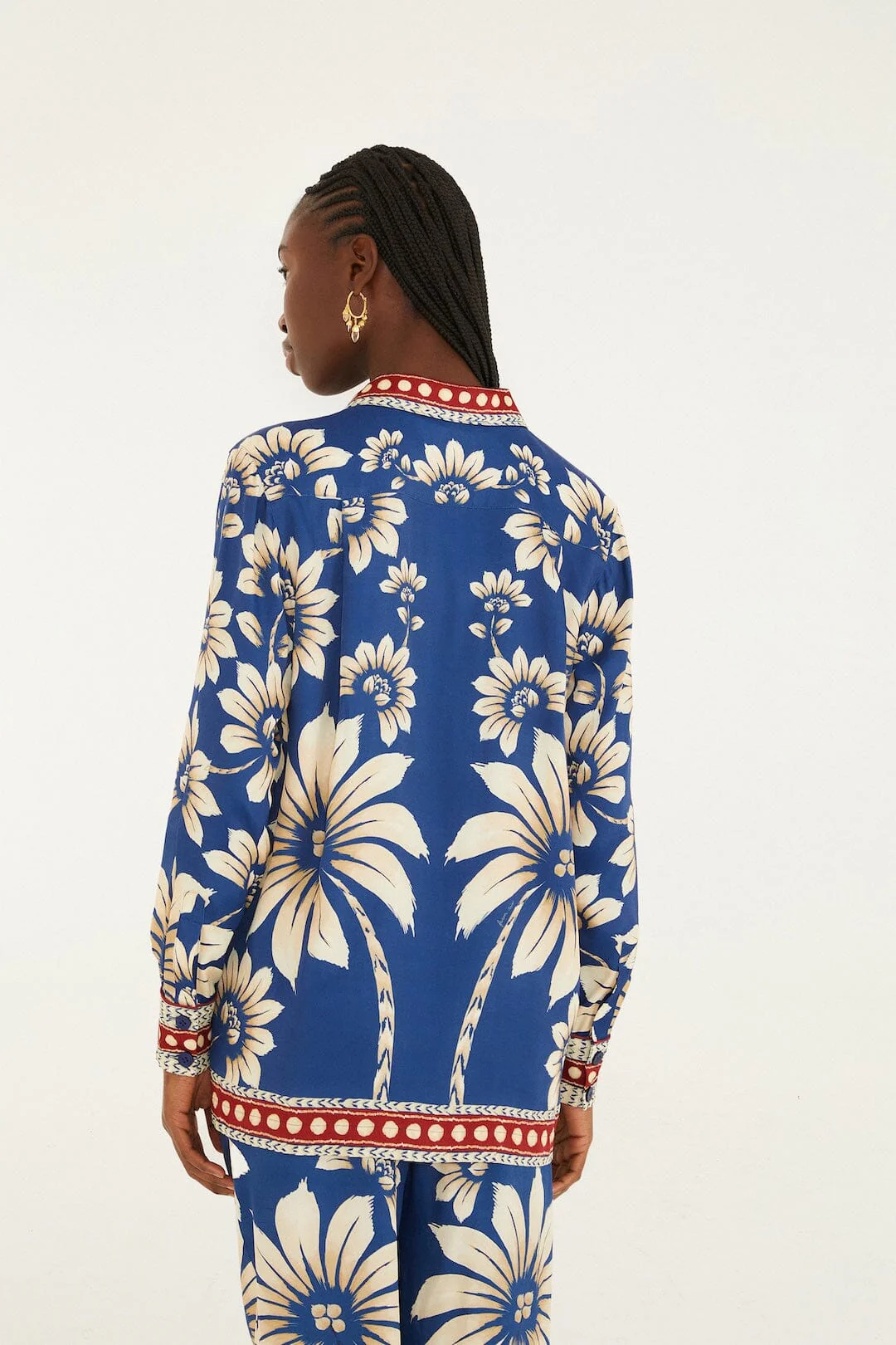 Blue Luna Collared  Pajama Shirt - Image 3