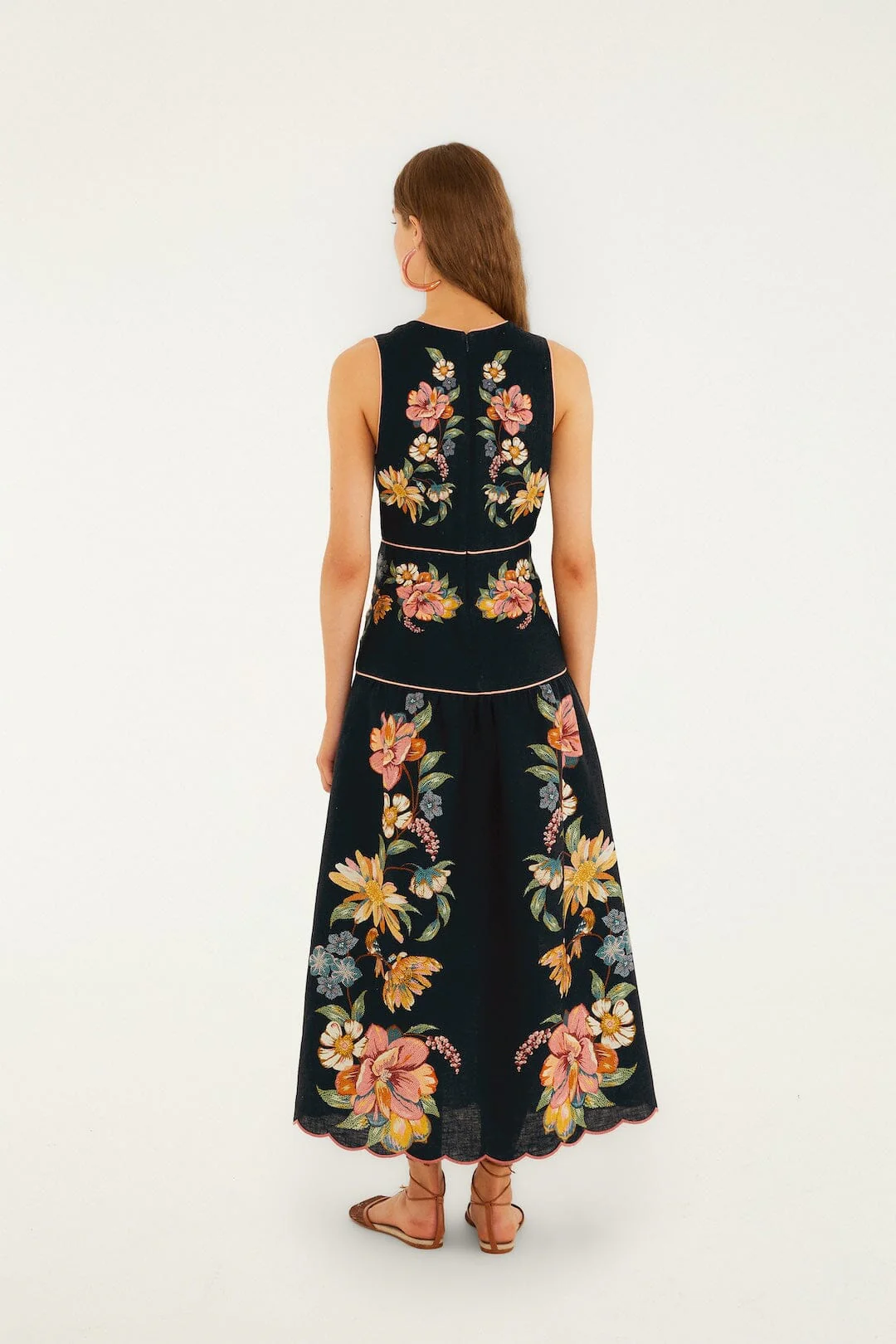 Dark Blue Maira Floral Midi Dress - Image 3