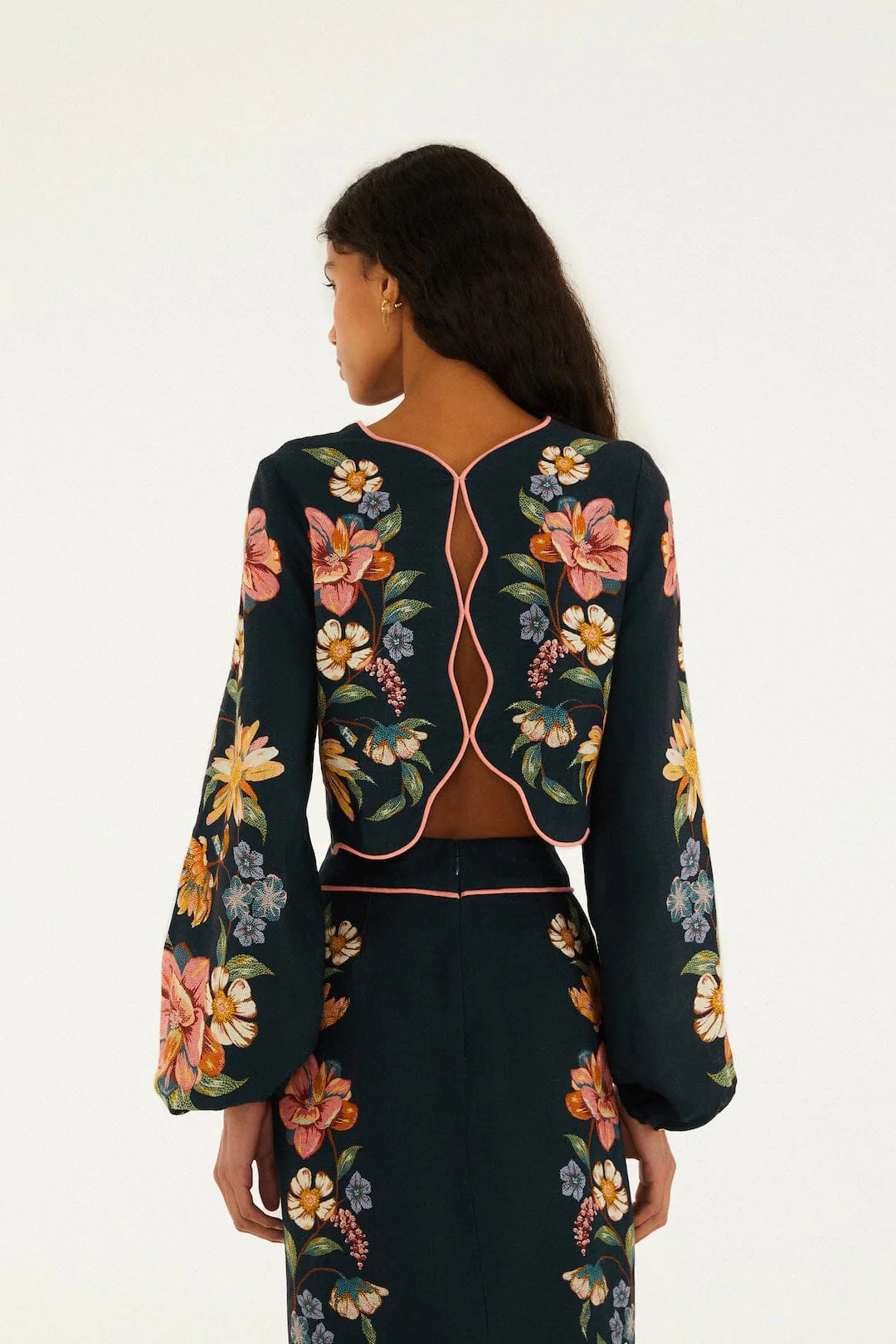 Dark Blue Maira Floral Top - Image 3