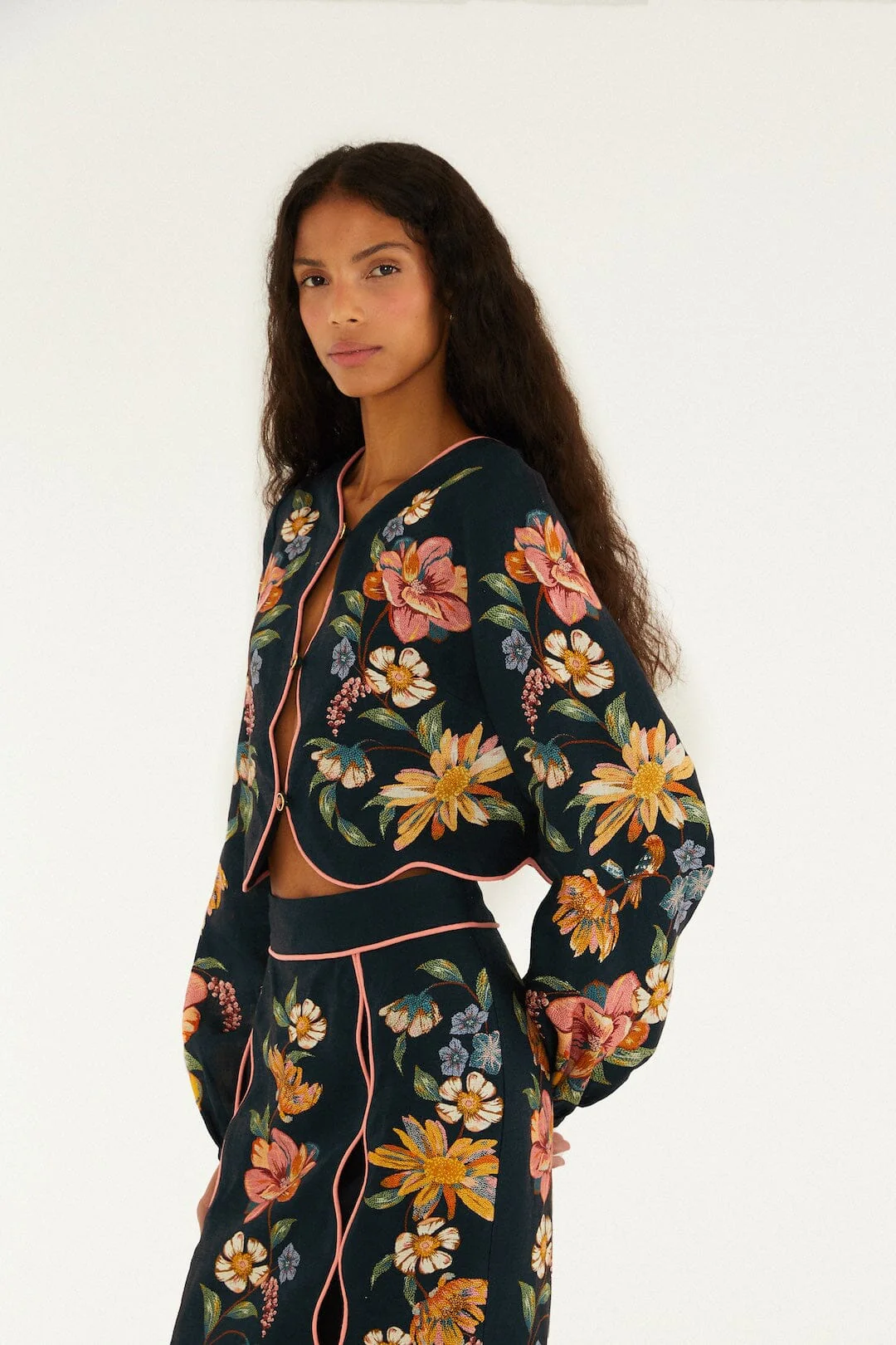 Dark Blue Maira Floral Top - Image 5