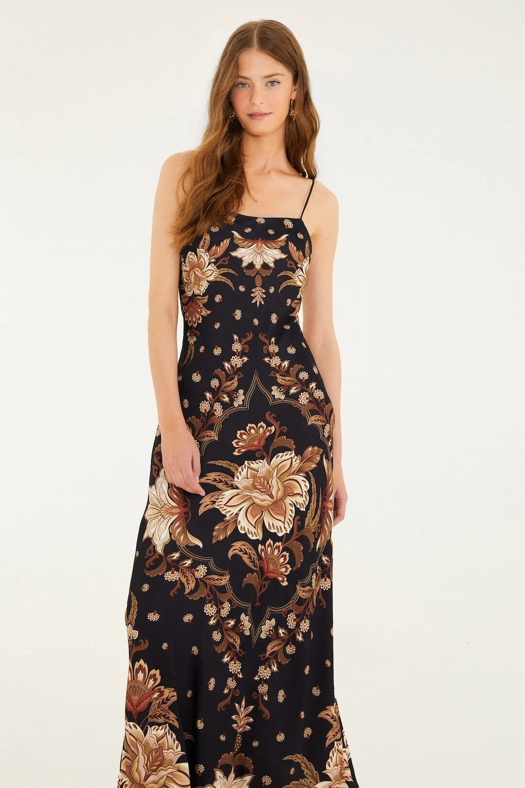 Black Majestic Garden  Slip Maxi Dress - Image 4