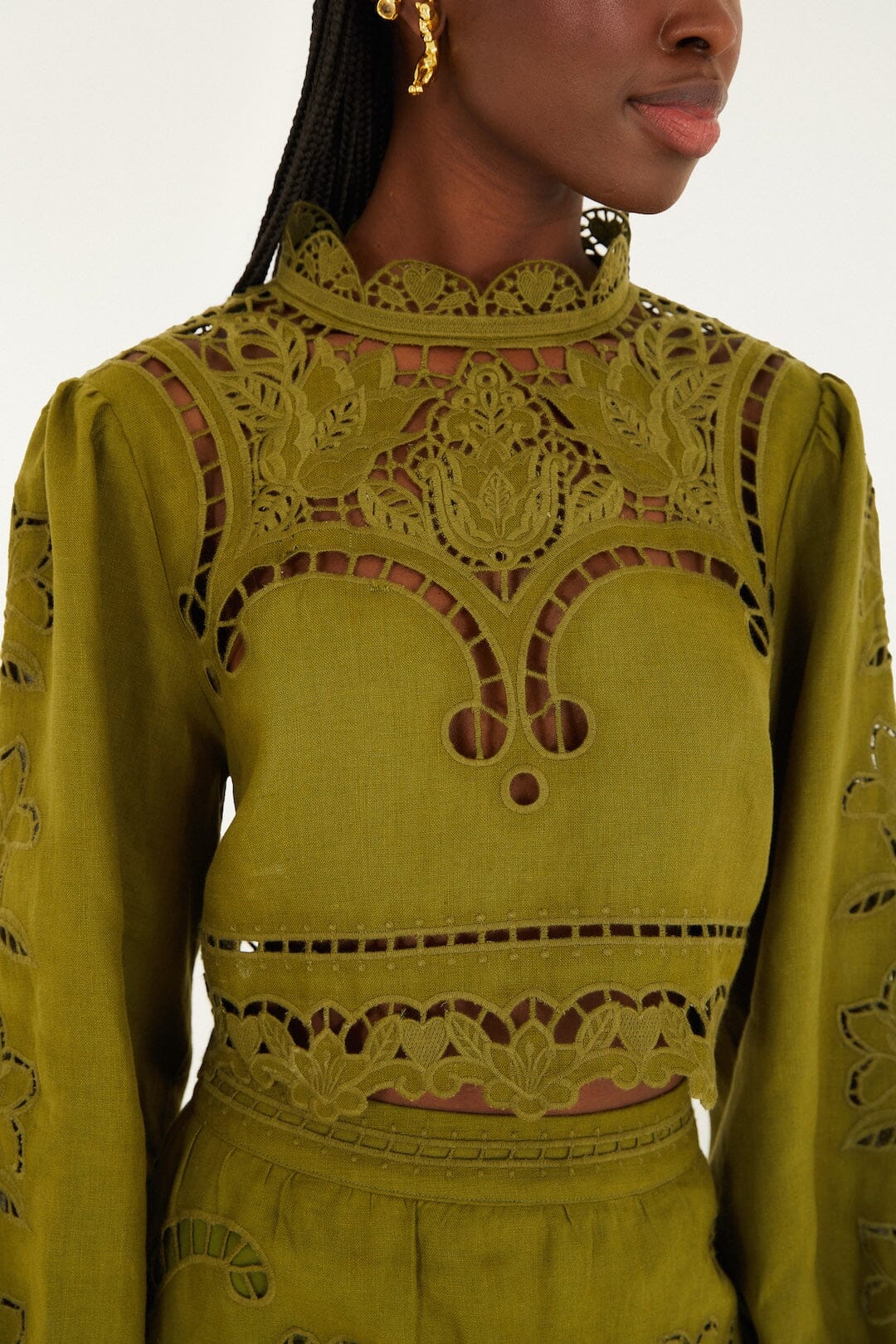 Green Majestic Garden  Richelieu Blouse - Image 2