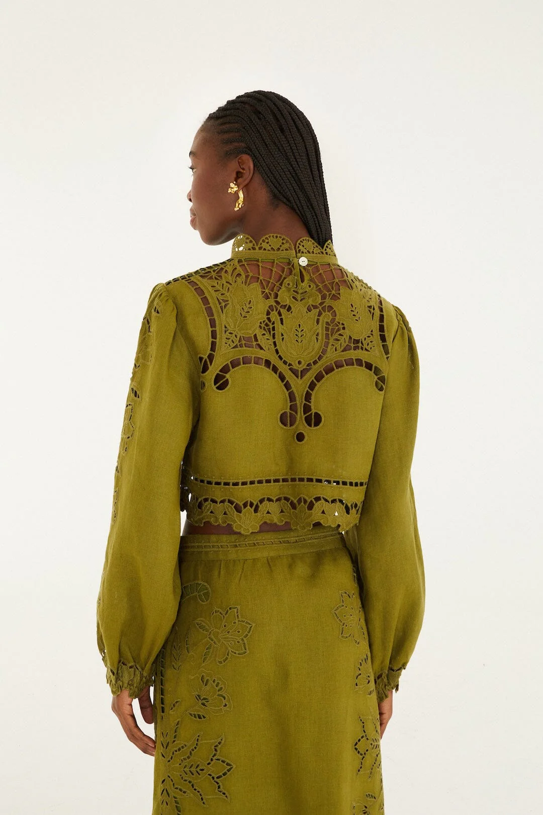 Green Majestic Garden  Richelieu Blouse - Image 3