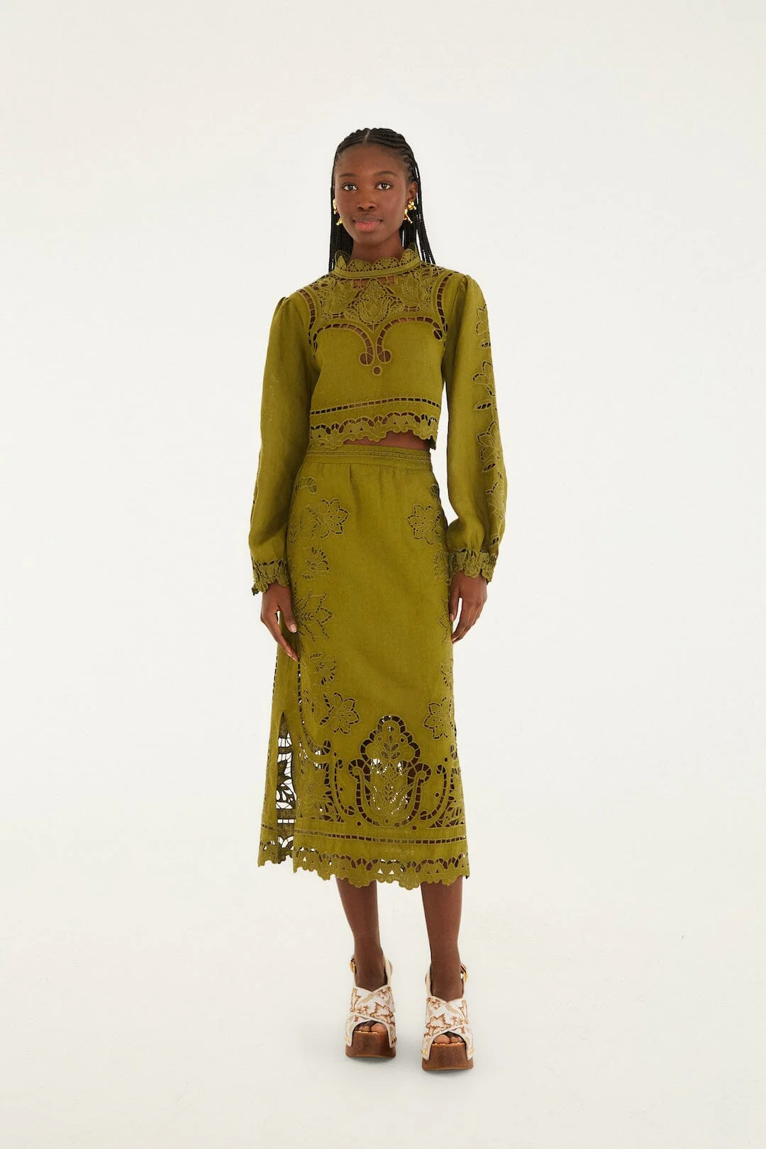 Green Majestic Garden  Richelieu Blouse - Image 4