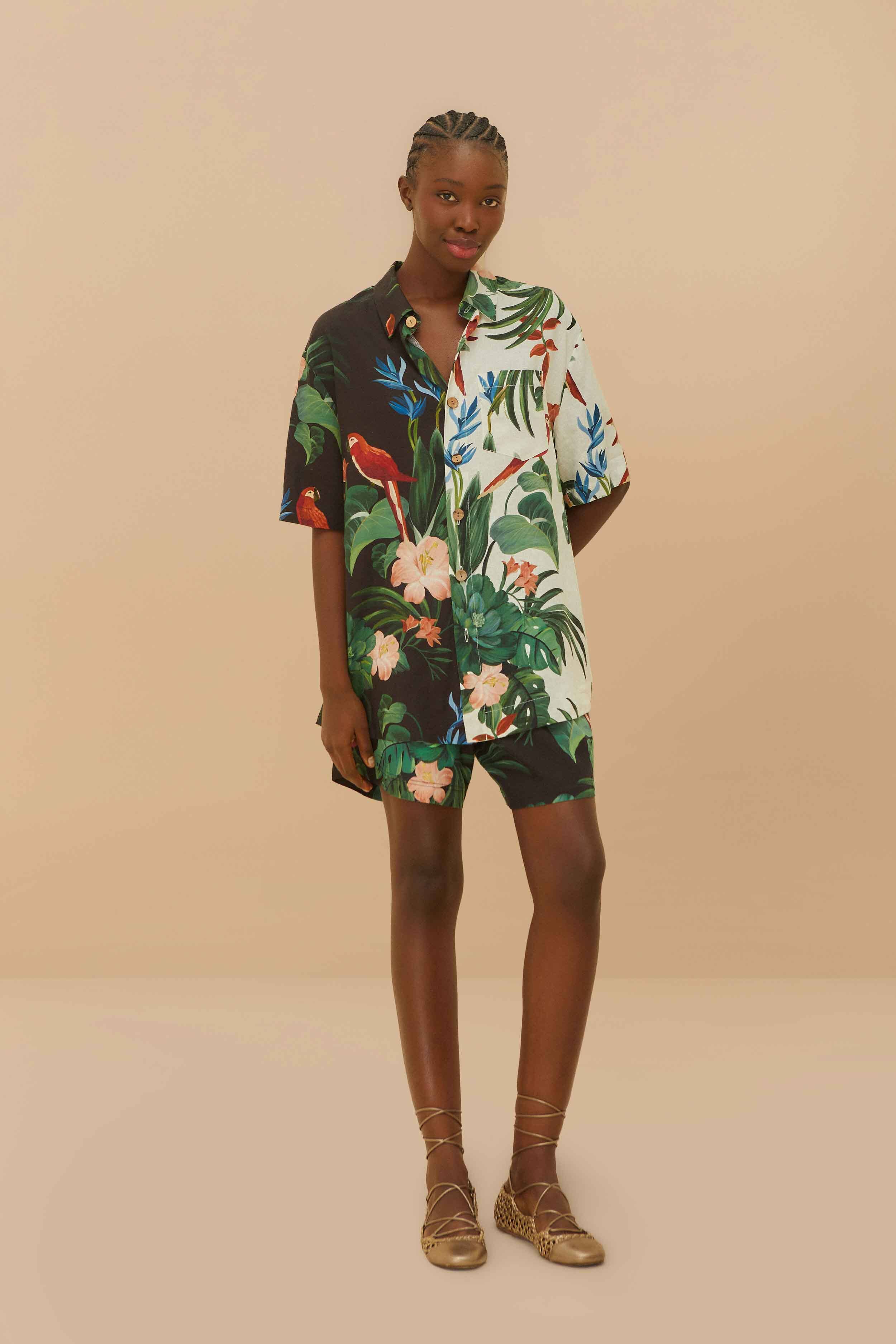 Black Midnight Macaw Fiesta Shorts - Image 2