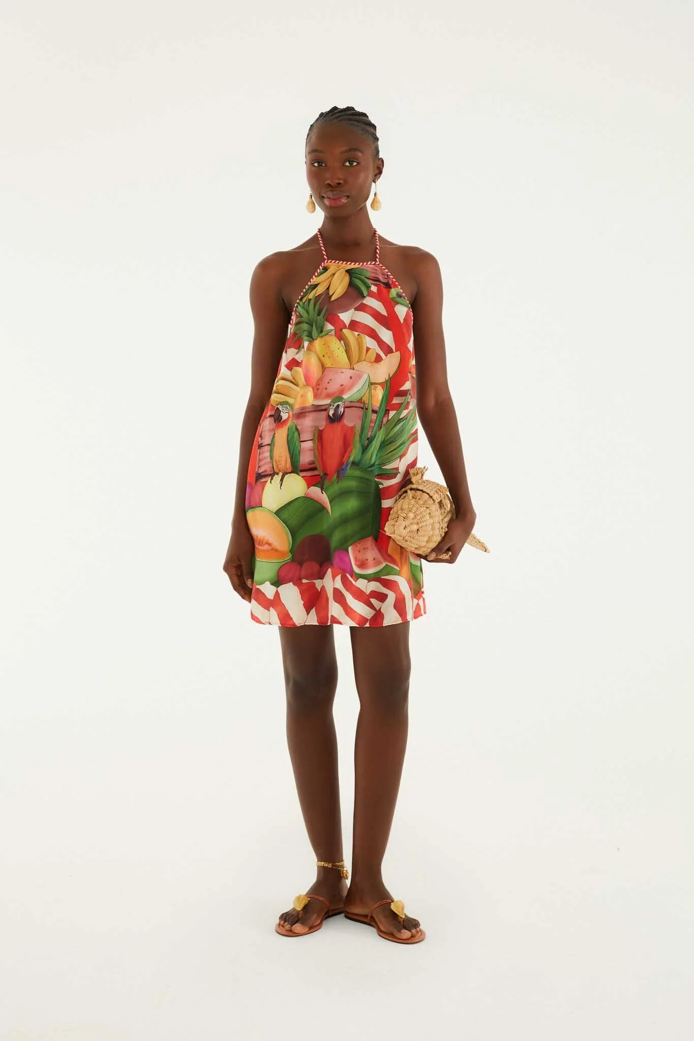 Multicolor Tropical Rope Ties Mini Dress - Image 5