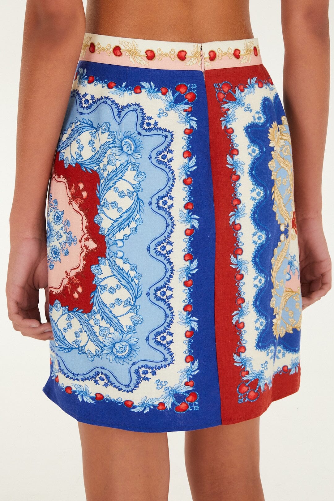 Mixed Cherry Royalty Scarf Mini Skirt - Image 3