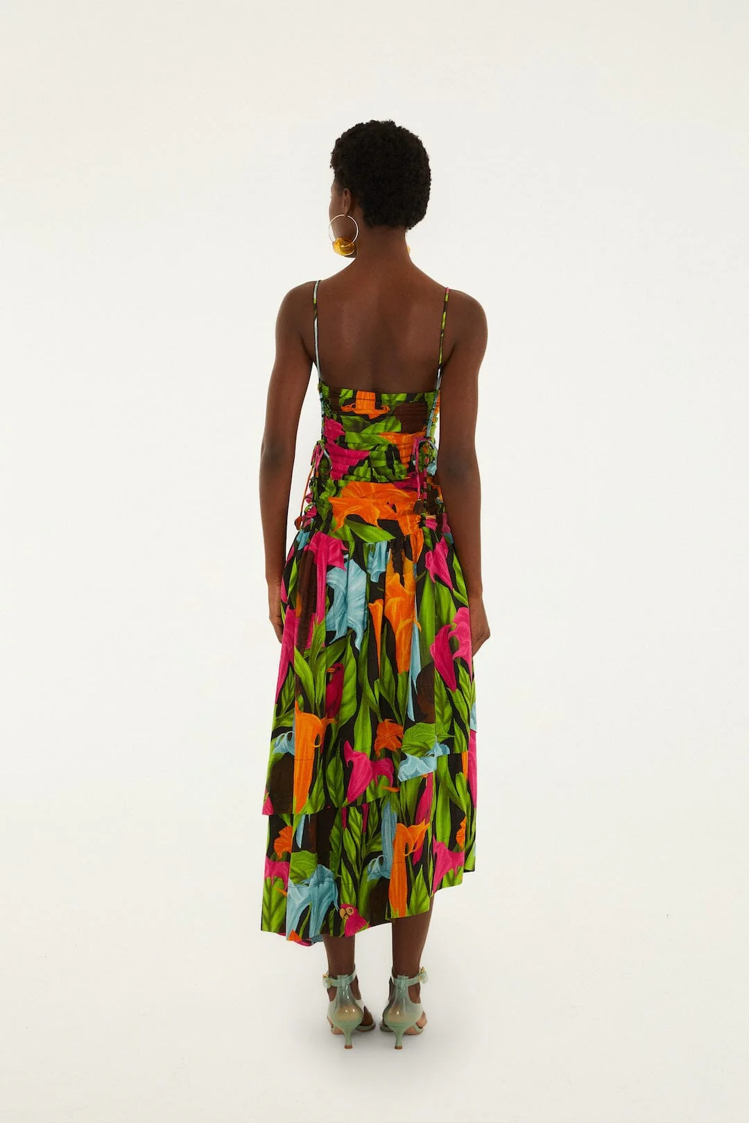 Black Mujeres Y Flores Midi Dress - Image 3