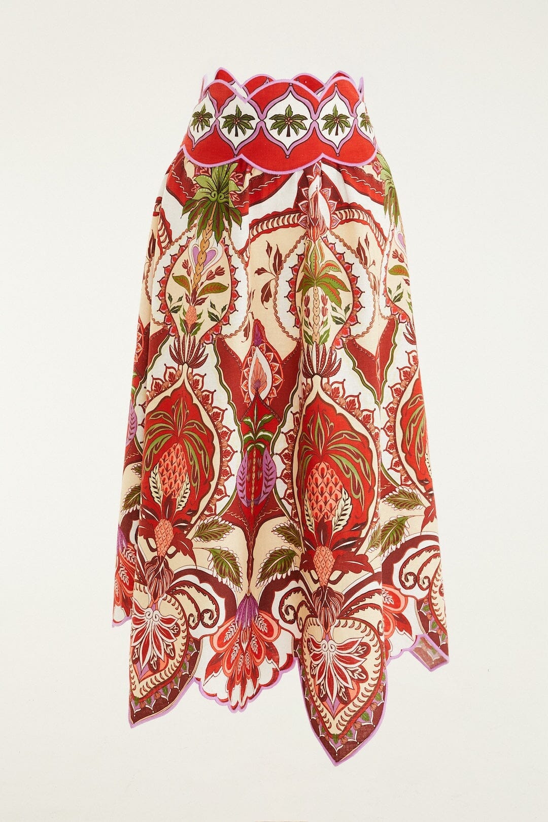 Red Odara Scallops Midi Skirt - Image 5