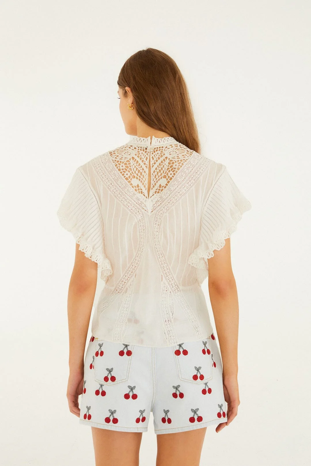 Off-White  Blouse With Appliqués - Image 3