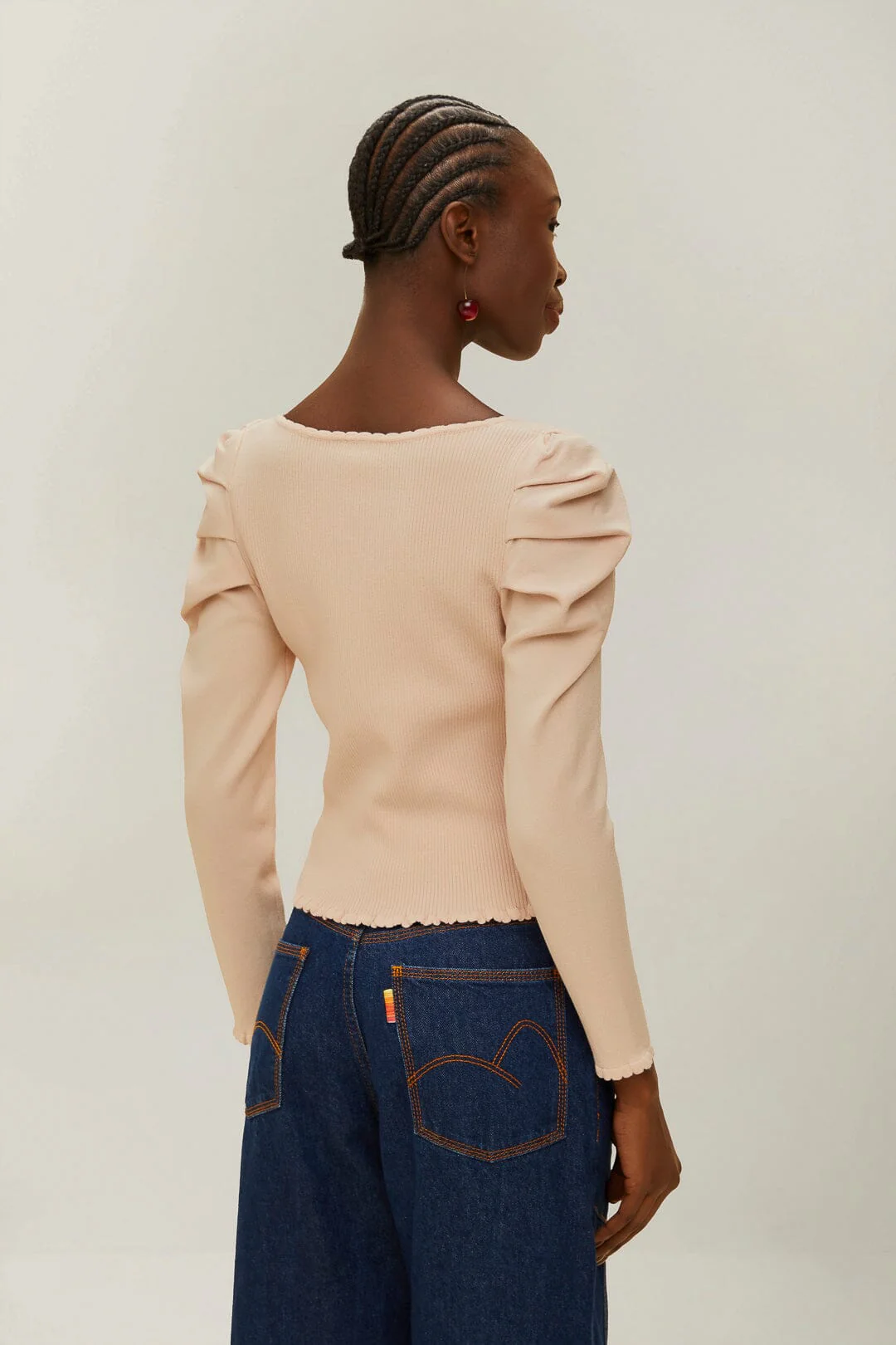 Off-White Knit Corset Top - Image 3