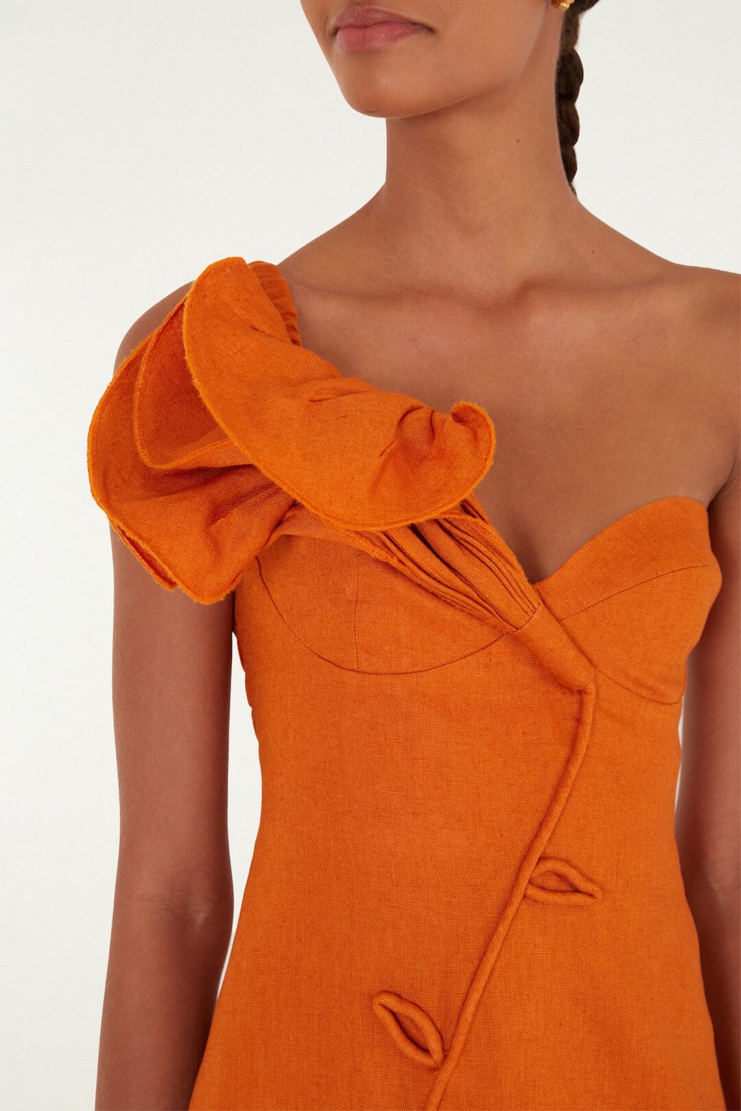 Orange Flower Mini Dress - Image 2