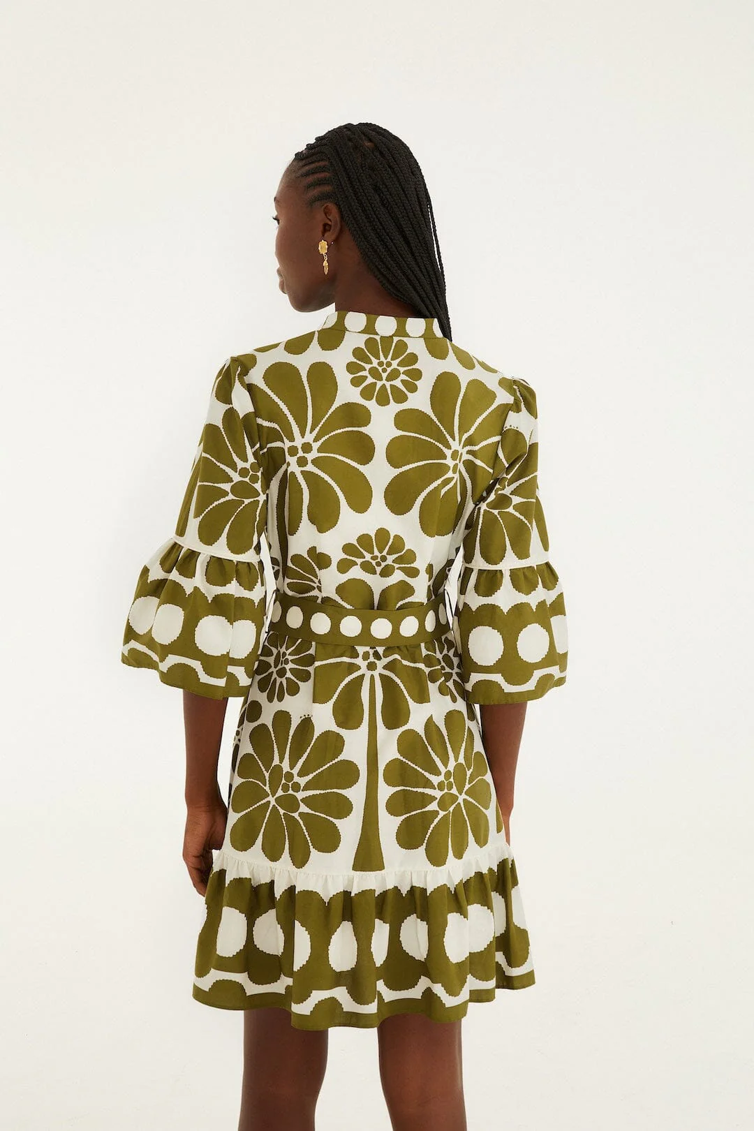 Green Palermo Belted  Mini Dress - Image 3