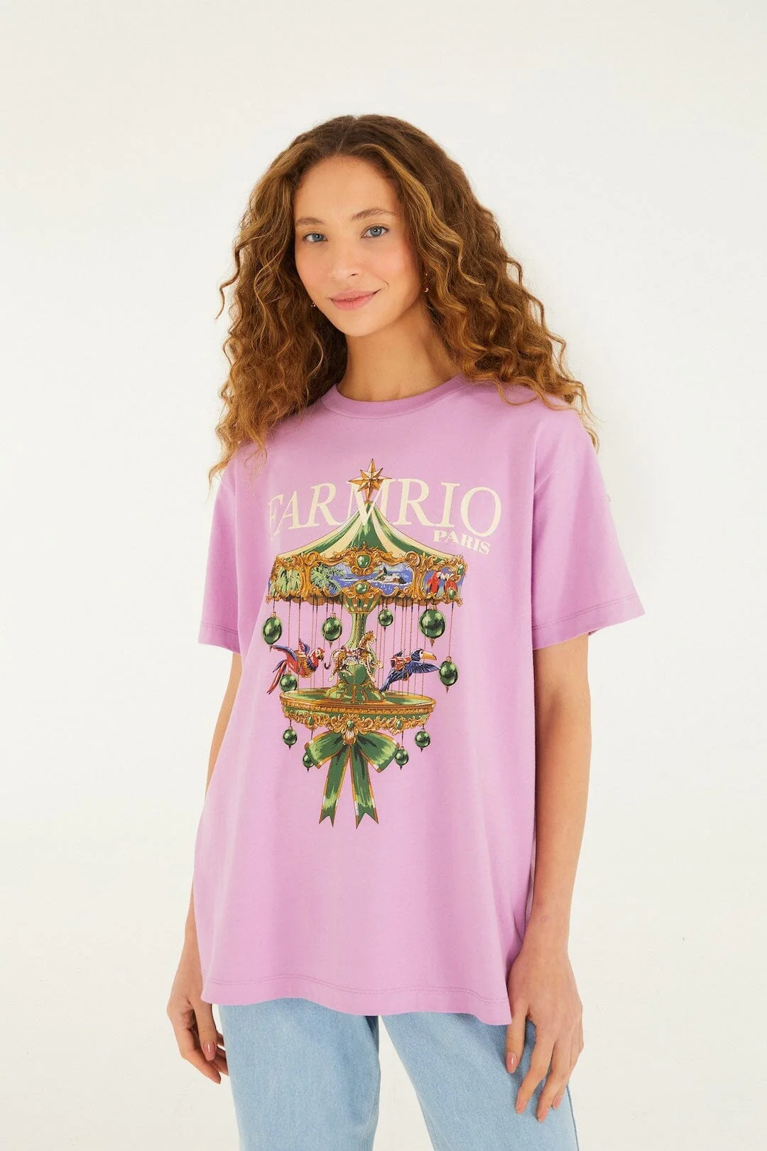 Lilac Paris Carousel  T-Shirt - Image 4