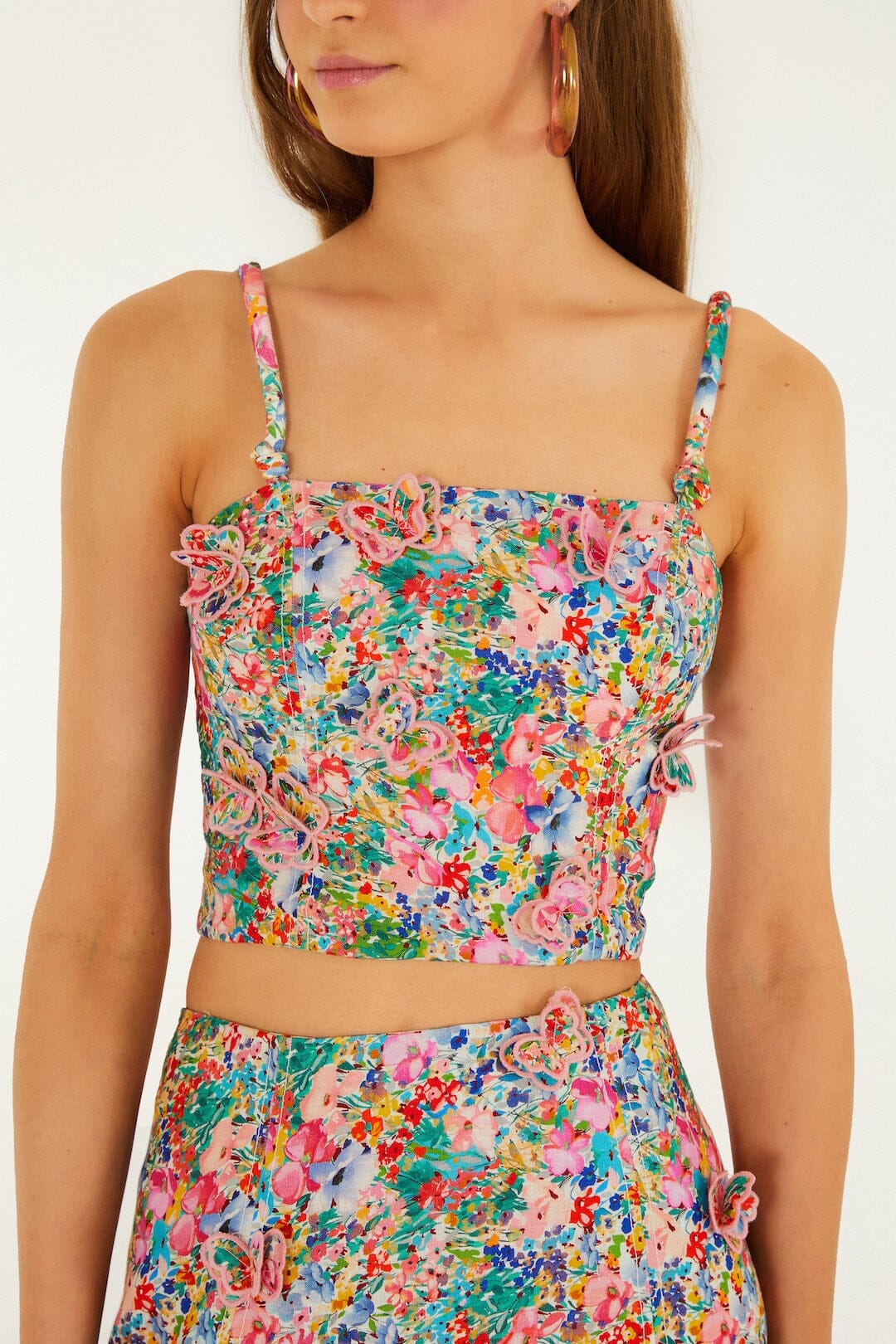 Off-White Peasant Floral Butterflies Top - Image 2
