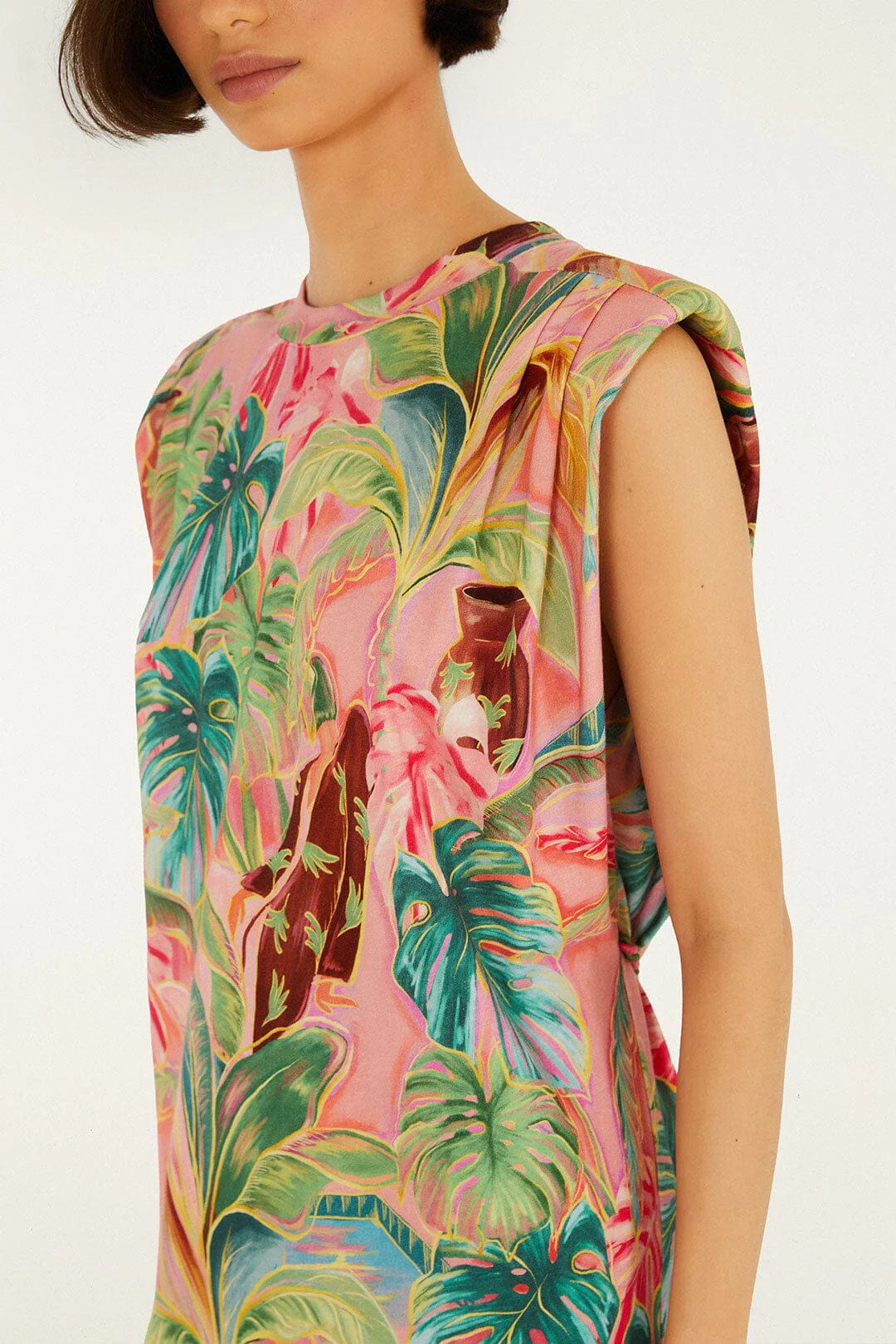 Pink Pool Time Padded Shoulder  T-Shirt - Image 2