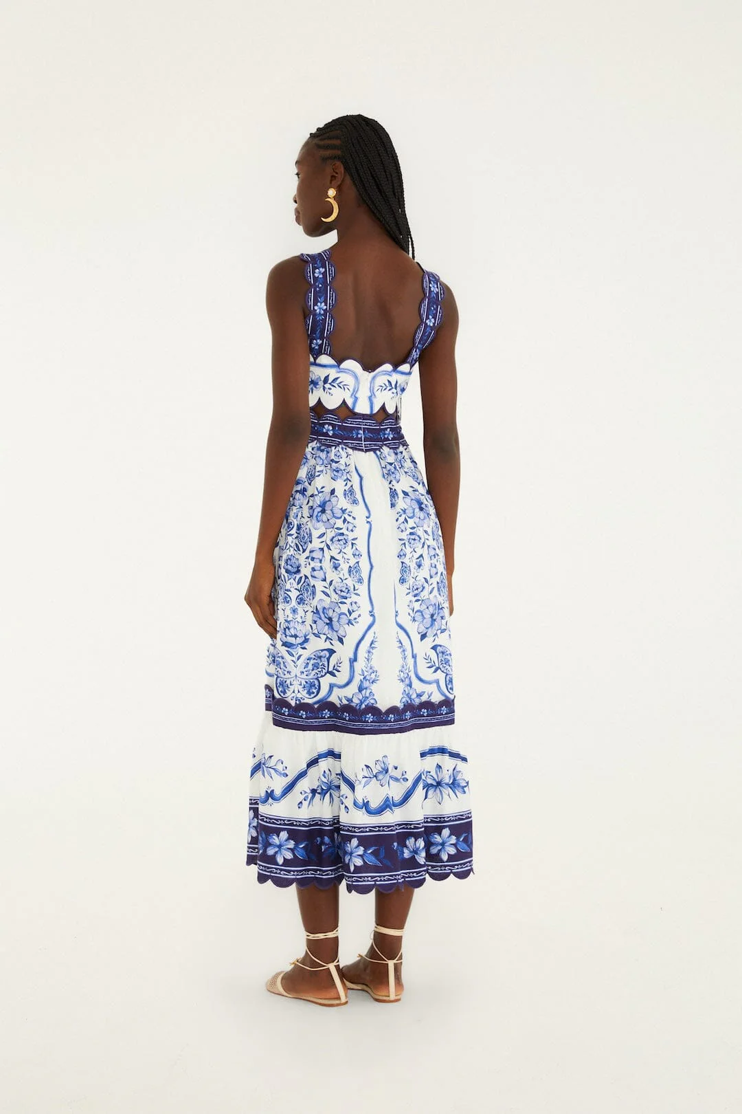 Off-White Porcelain Garden Cut-Out Midi Dress - Image 3