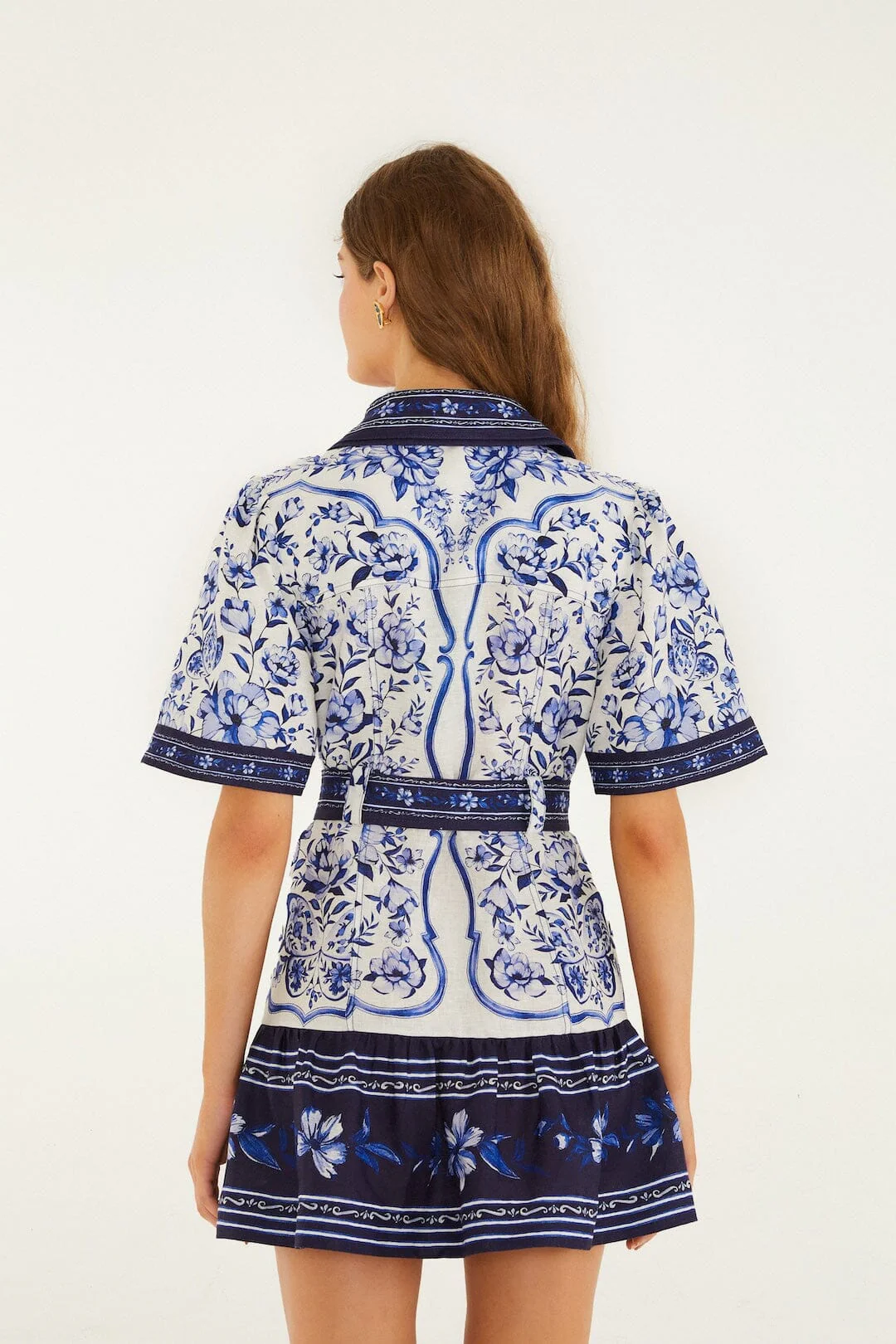 Off-White Porcelain Garden Mini Dress - Image 3