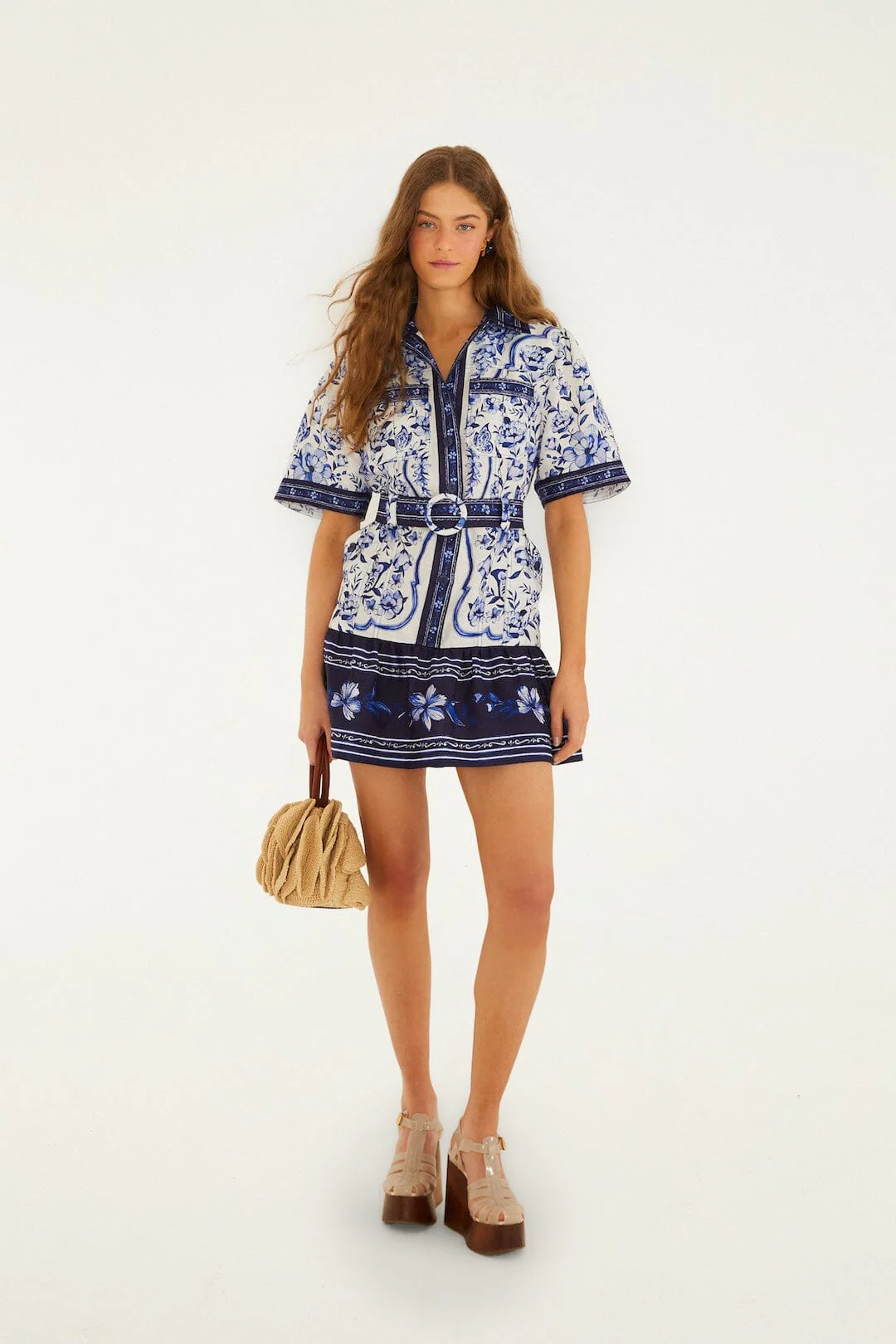 Off-White Porcelain Garden Mini Dress - Image 4