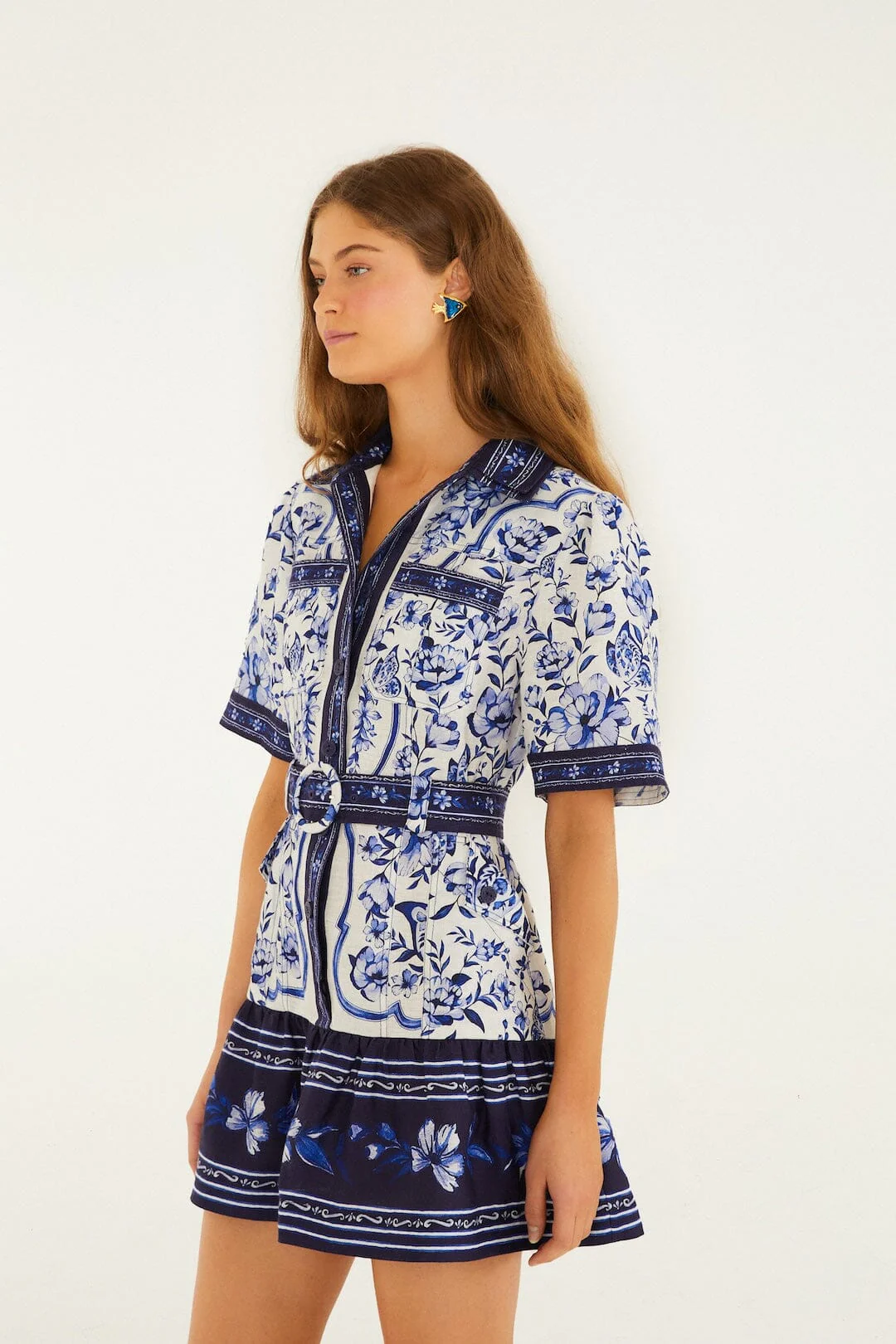 Off-White Porcelain Garden Mini Dress - Image 5