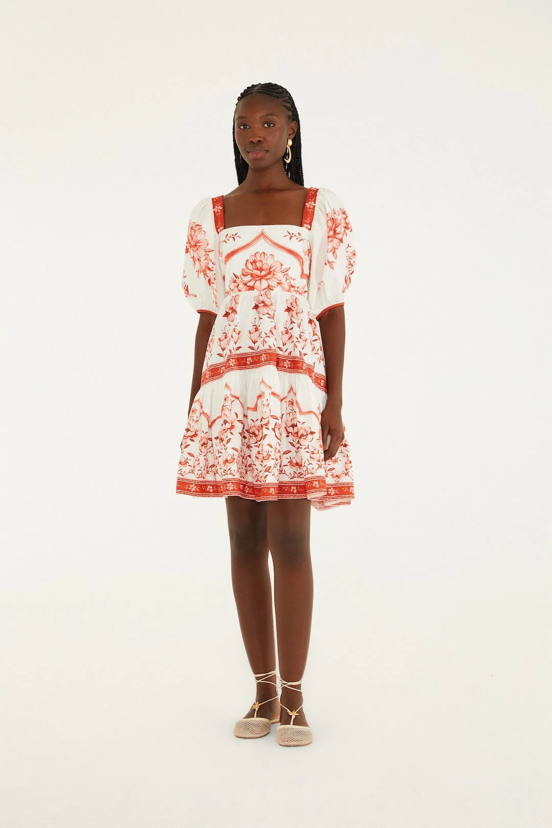Red Porcelain Garden  Mini Dress - Image 4