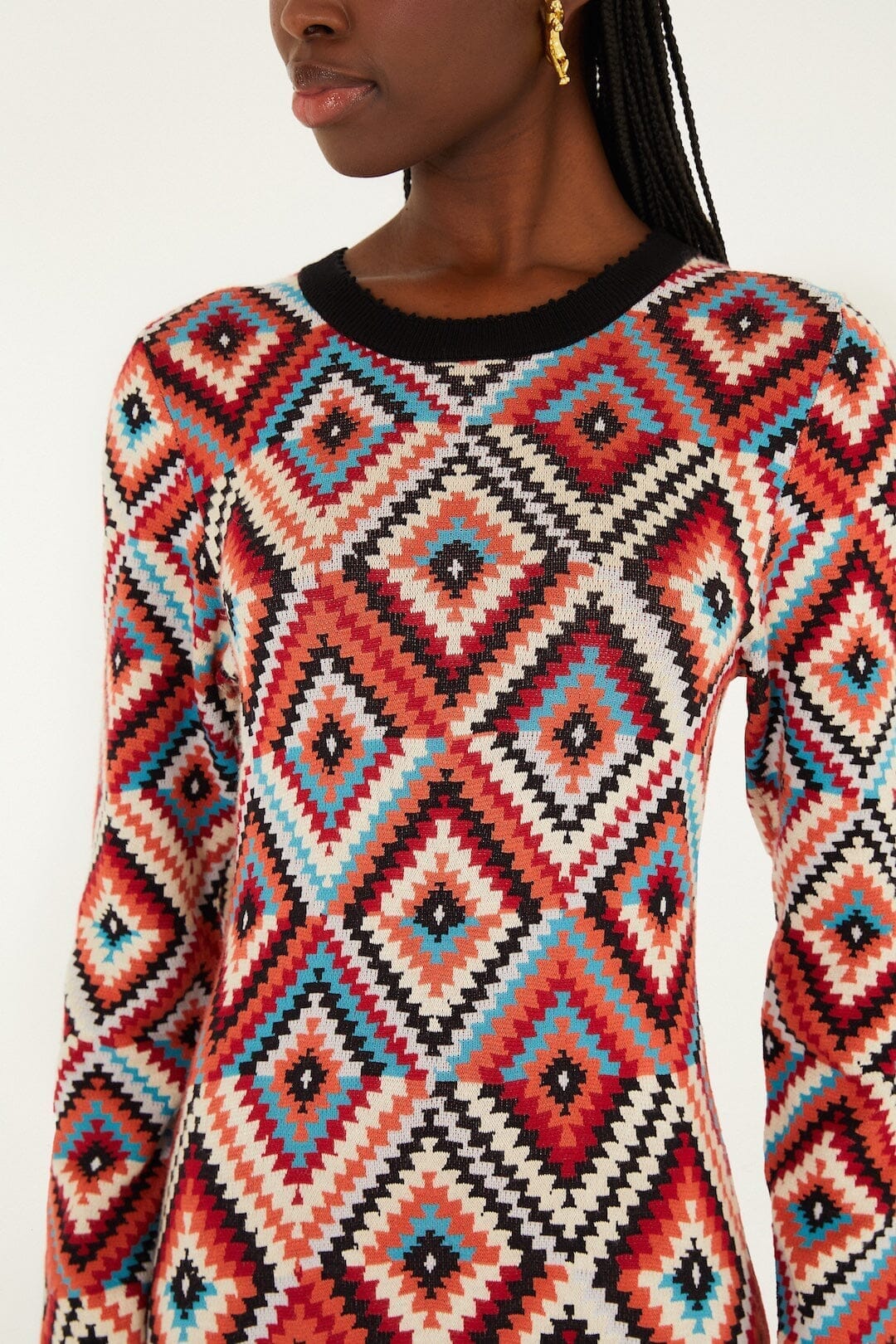Multicolor Pretti Long Sleeve Knit Maxi Dress - Image 2
