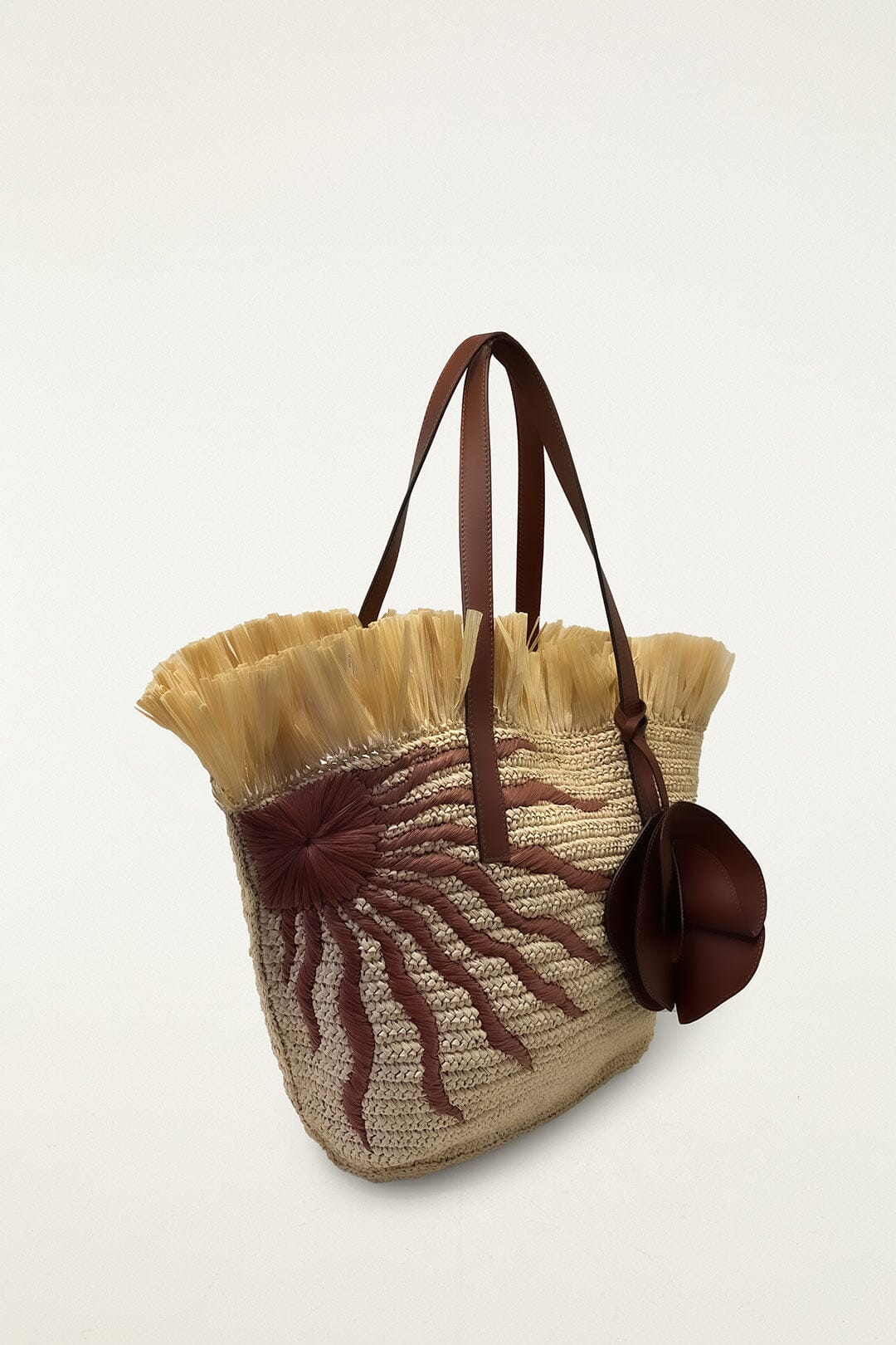 Printed Raffia Basket Bag - Image 2