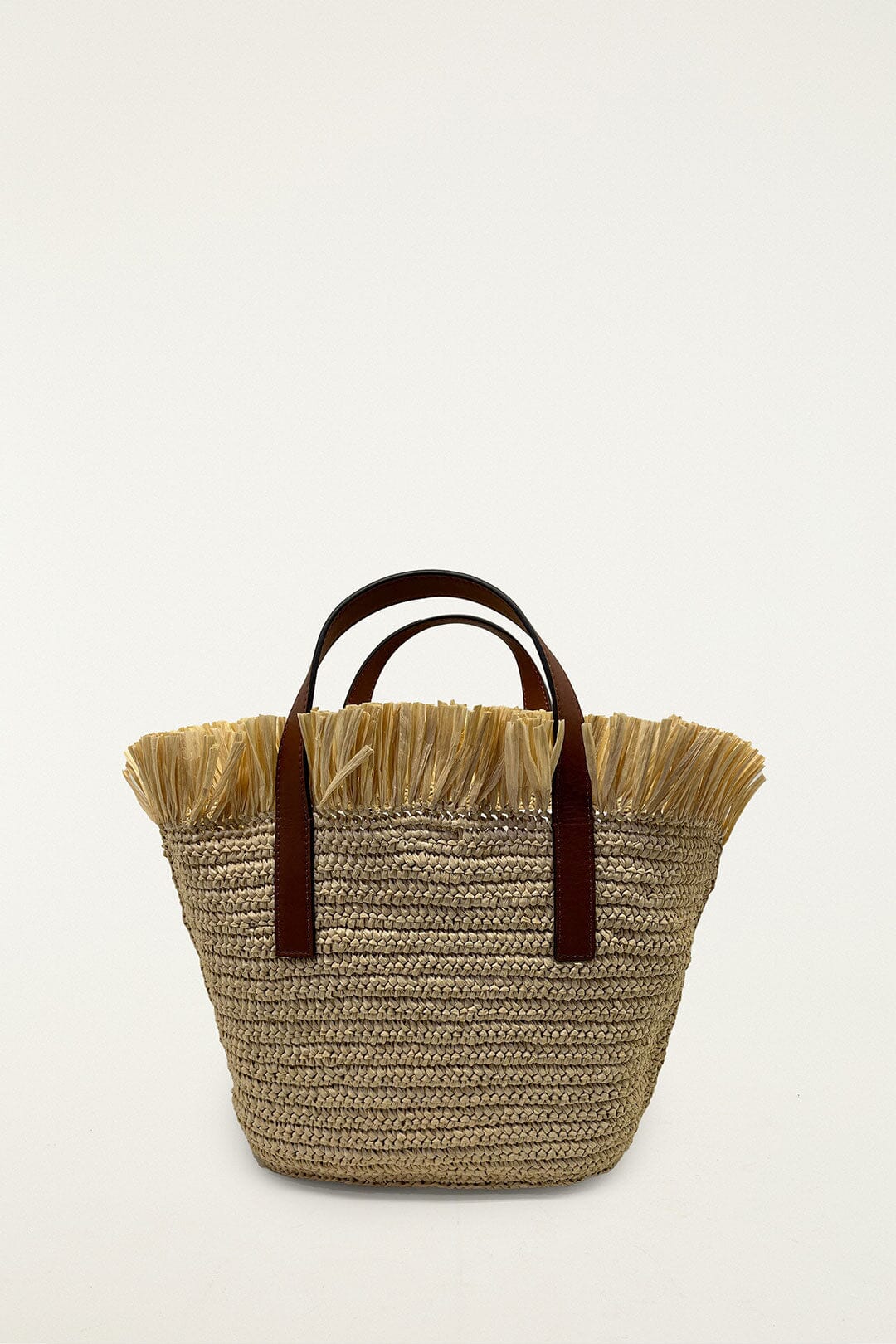 Printed Raffia Mini Basket Bag - Image 3