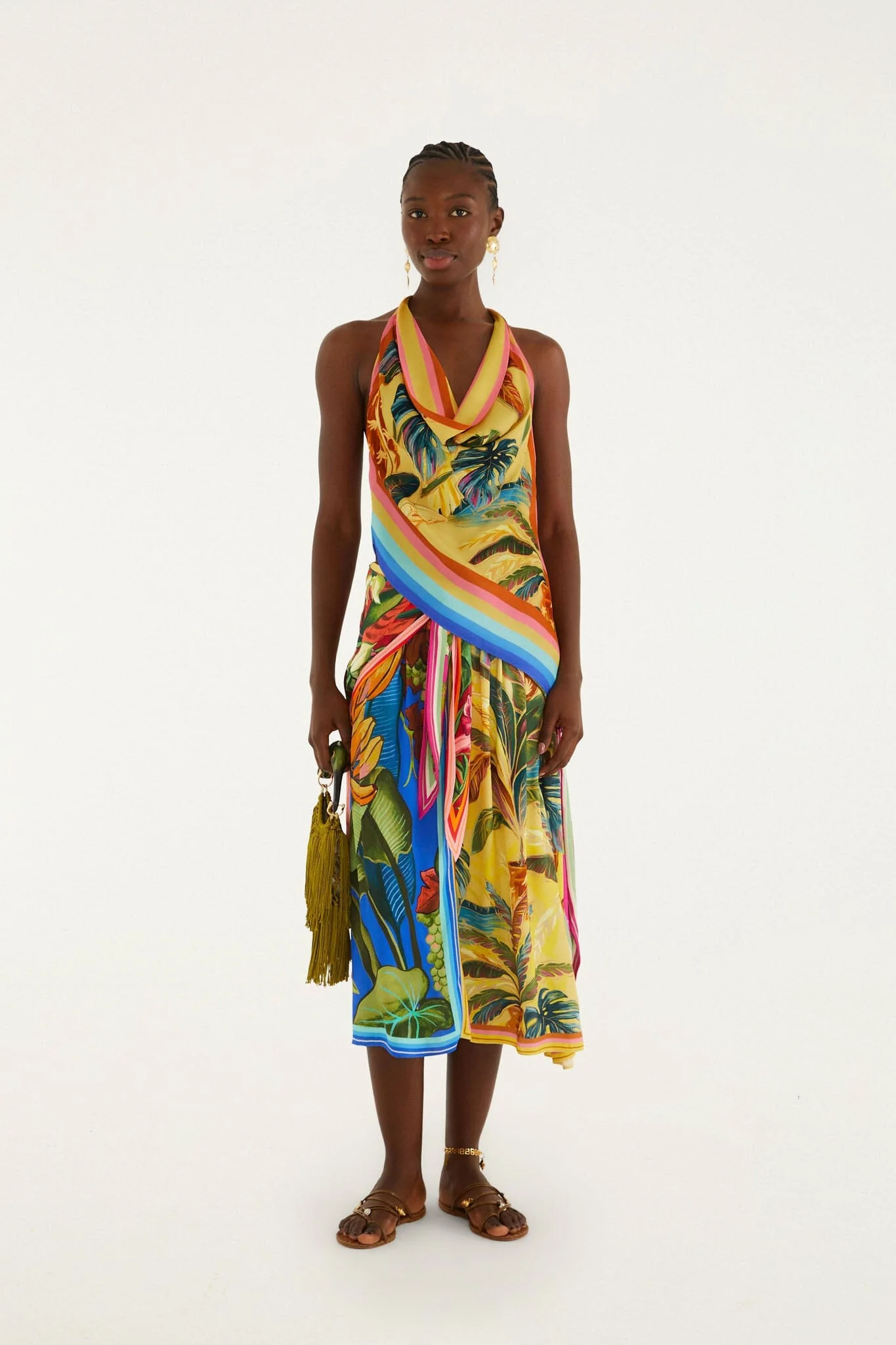 Multicolor Rainbow Summer Scarf  Blouse - Image 3