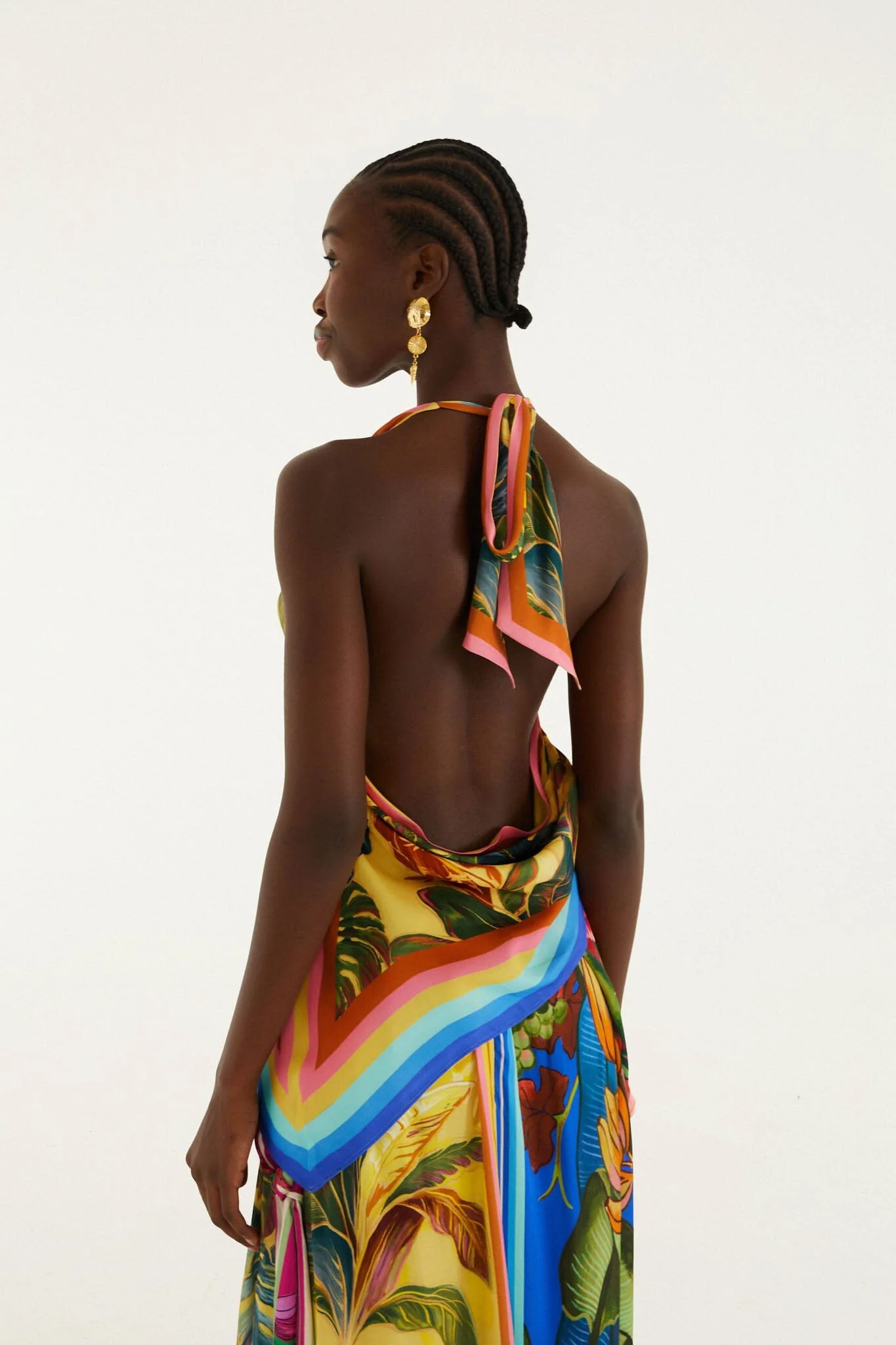 Multicolor Rainbow Summer Scarf  Blouse - Image 4