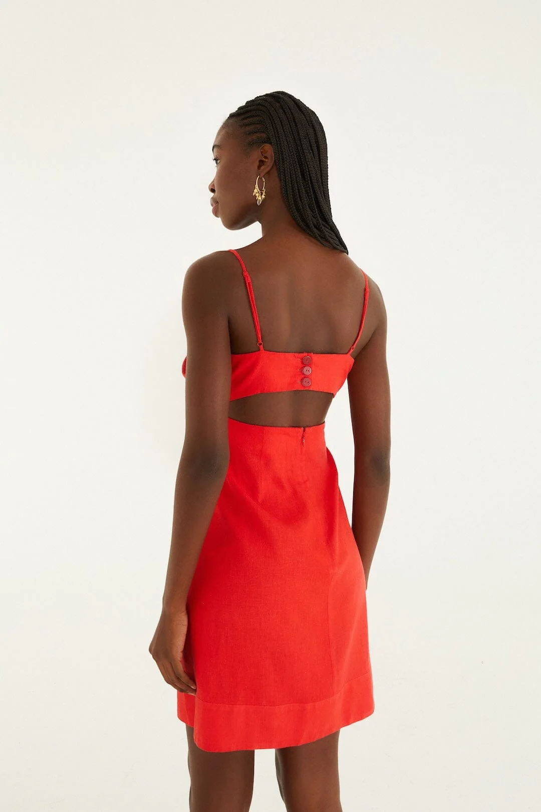 Red 3d Flower Mini Dress - Image 3