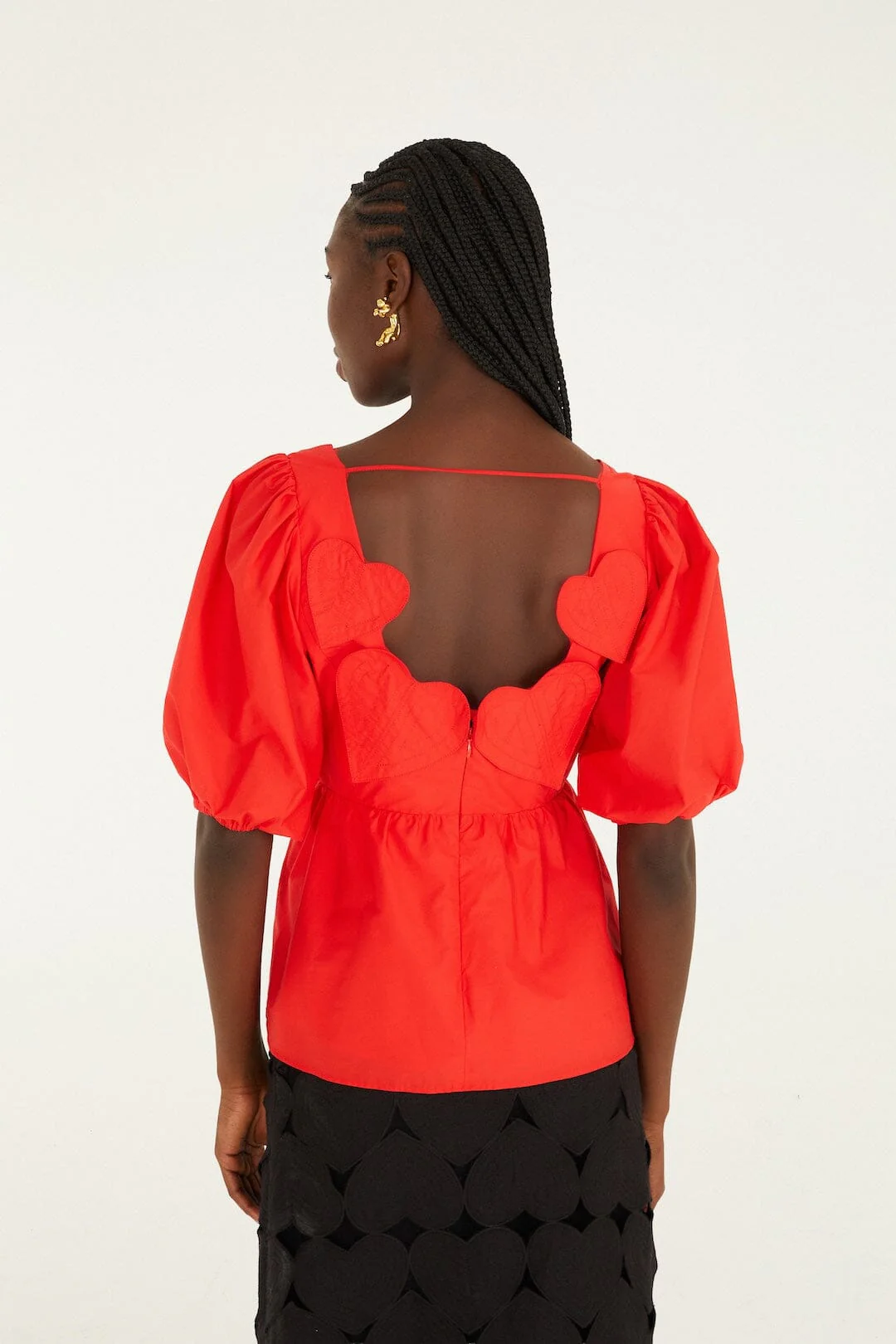 Red Heart Short Sleeve  Blouse - Image 3