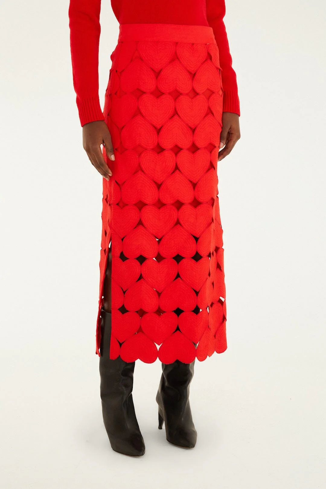 Red Hearts  Midi Skirt - Image 2