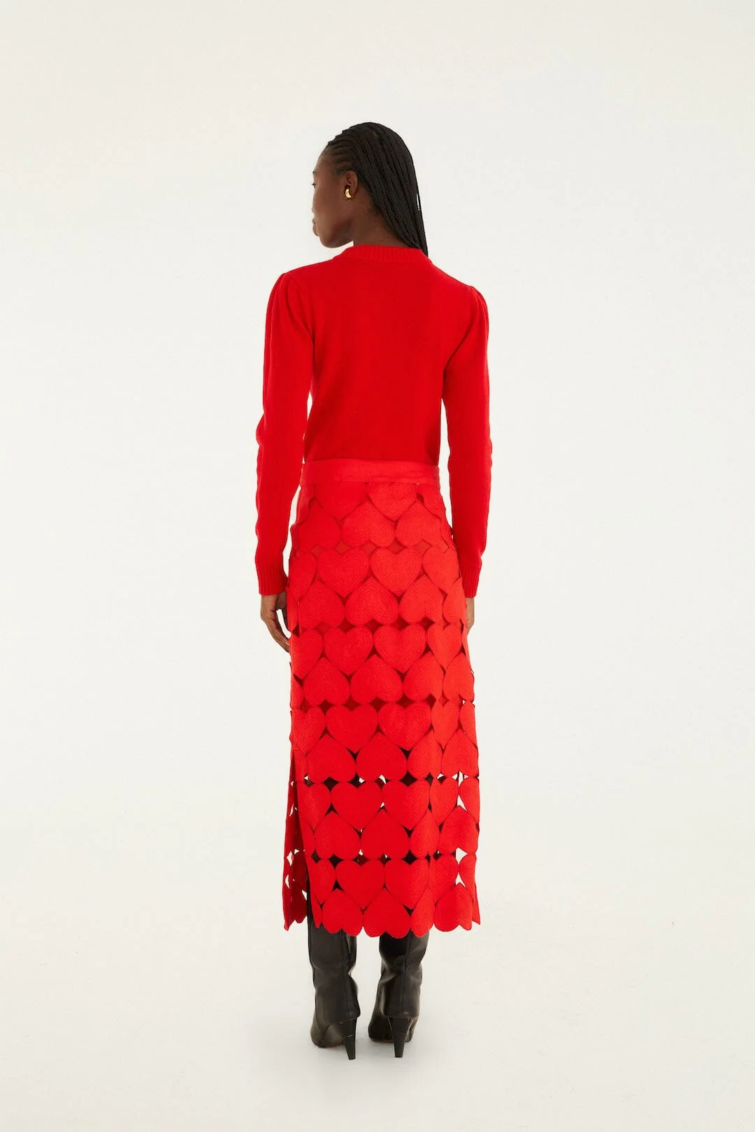 Red Hearts  Midi Skirt - Image 3