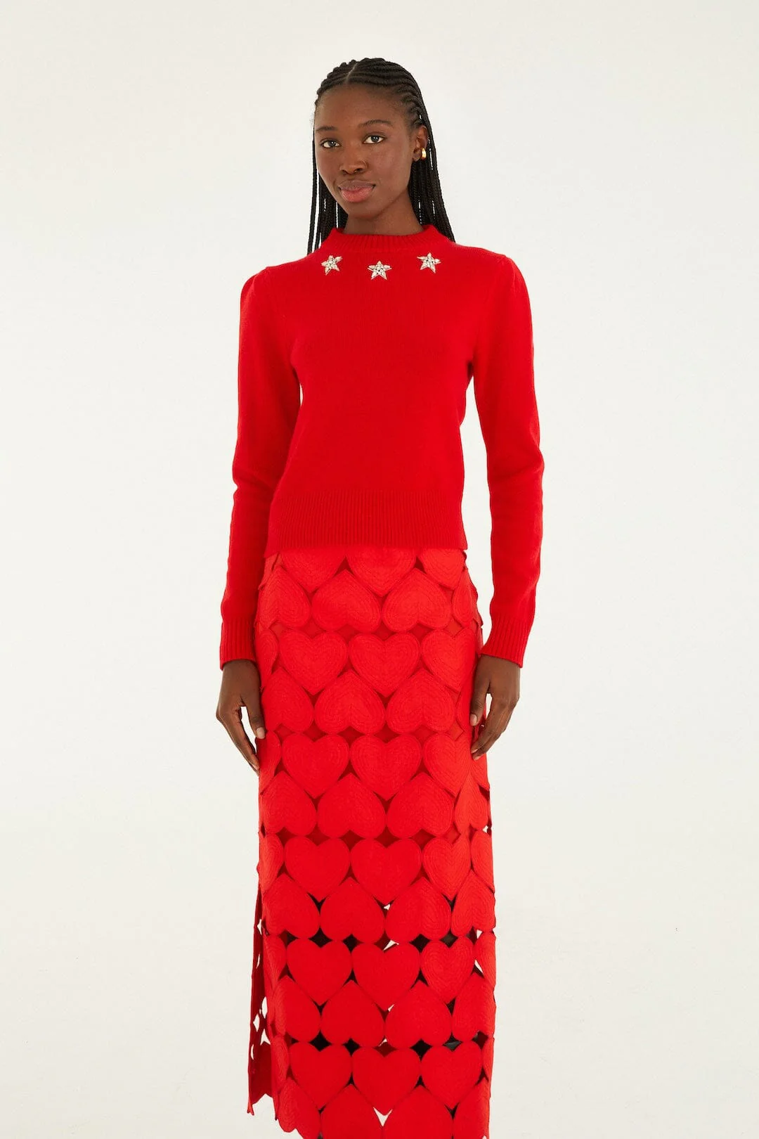 Red Hearts  Midi Skirt - Image 4