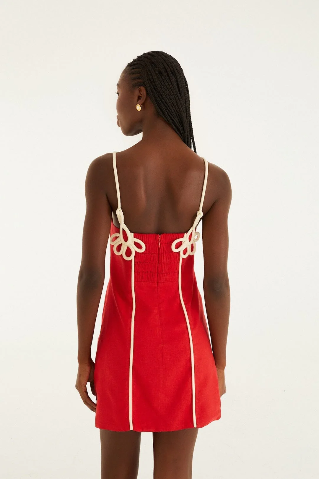 Red 3d Flower Mini Dress - Image 3