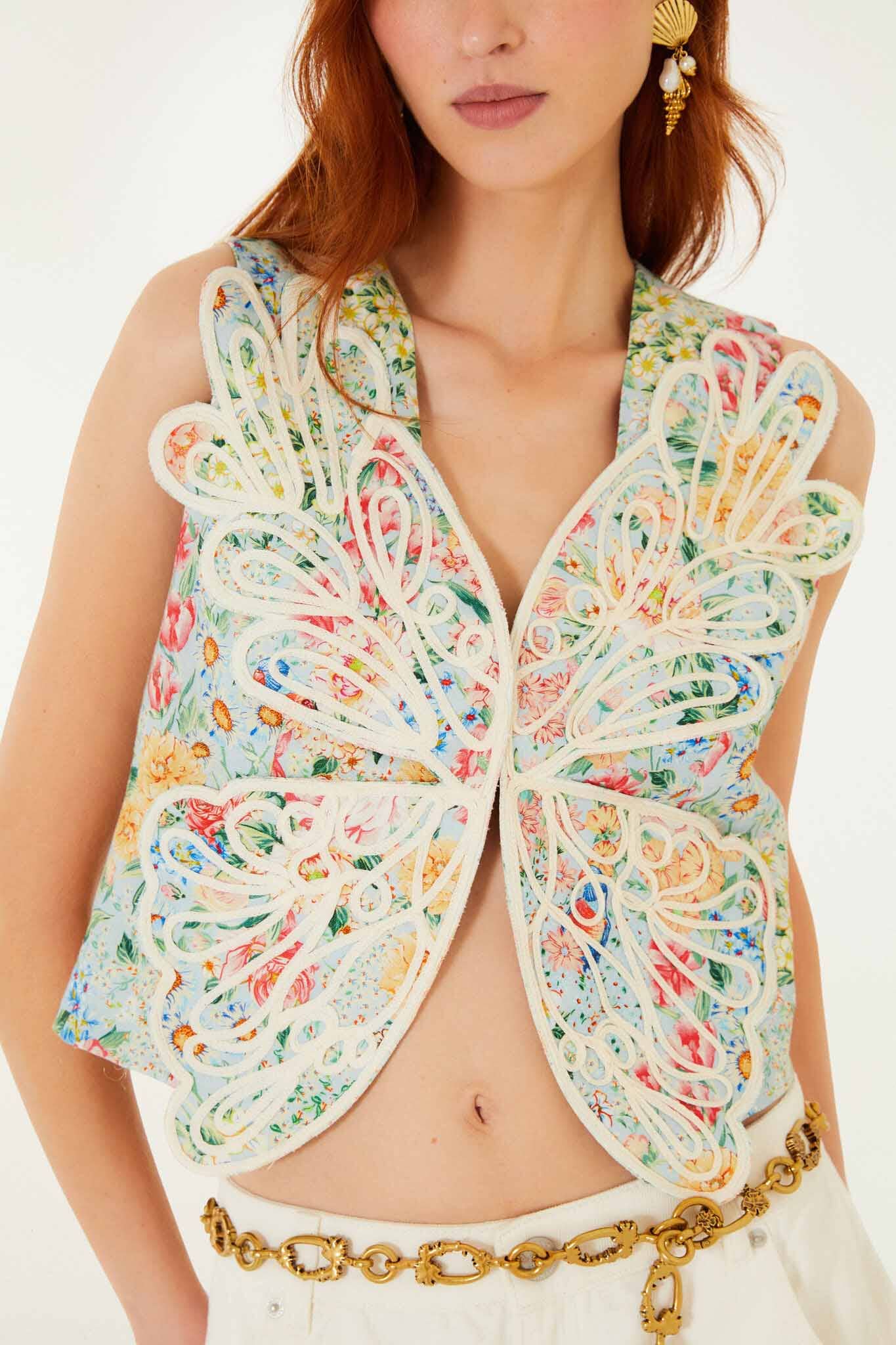 Multicolor Rendeira 3d  Vest - Image 6