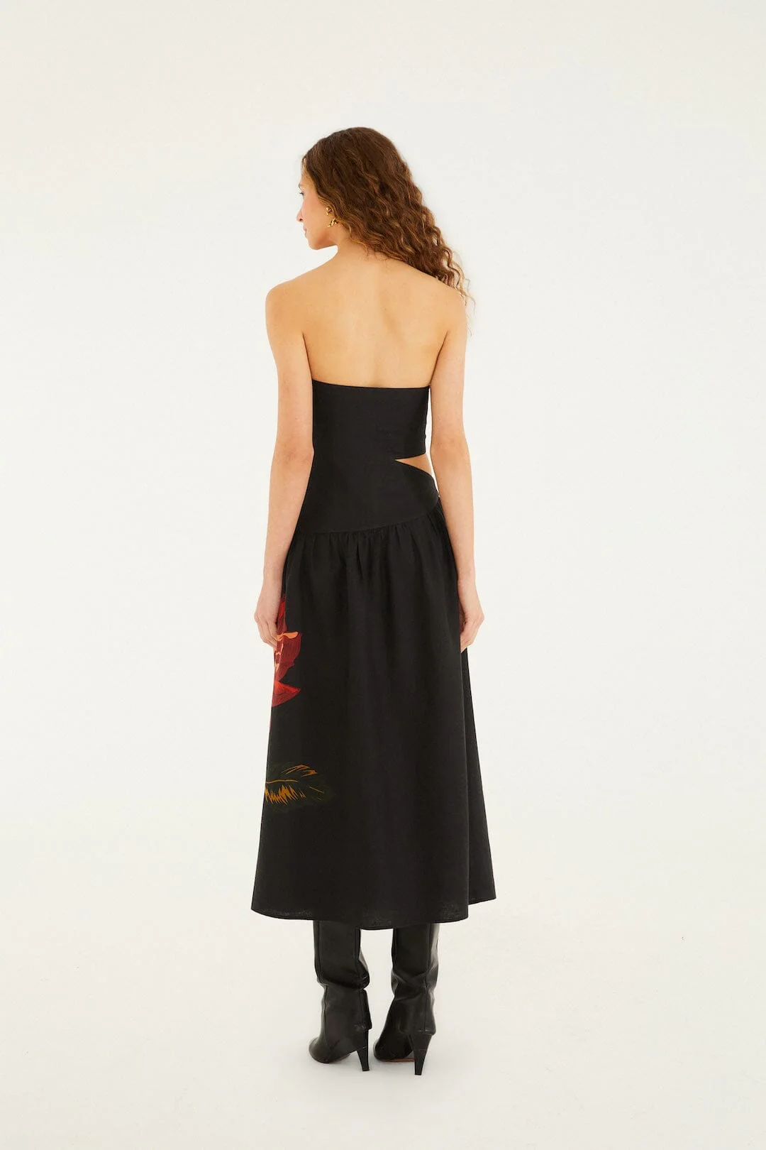 Black Rosalia Artisanal Midi Dress - Image 3