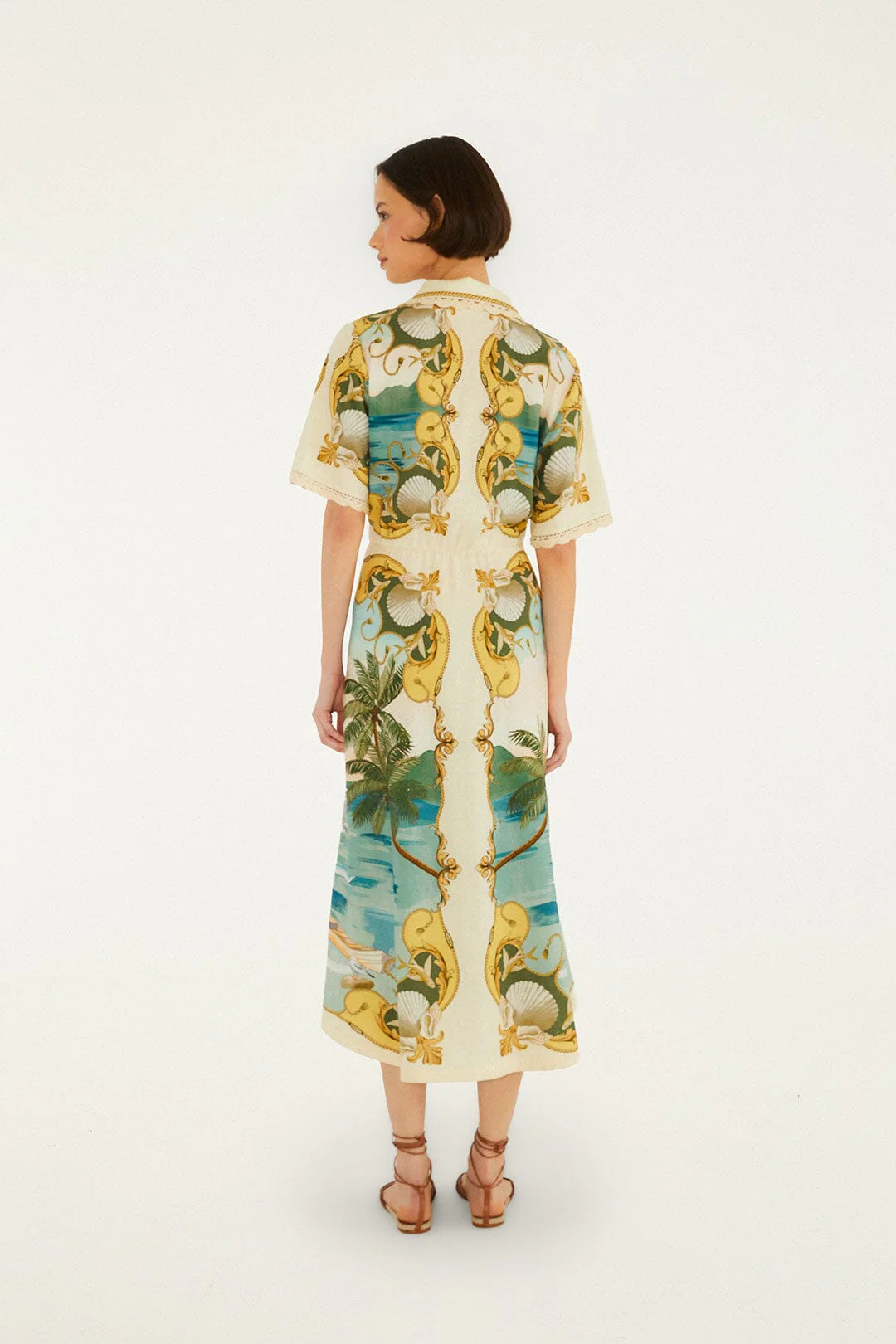 Off-White Royal Sea Collared Midi Dress - Image 3