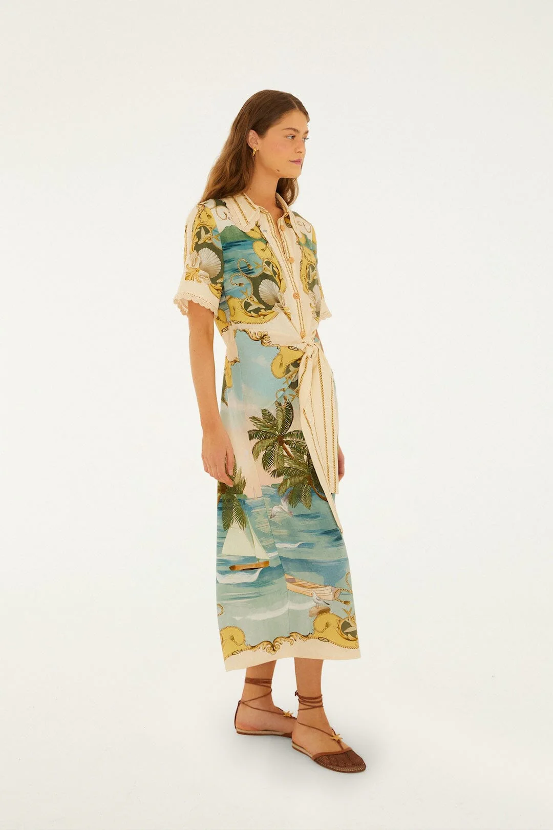 Off-White Royal Sea Collared Midi Dress - Image 4