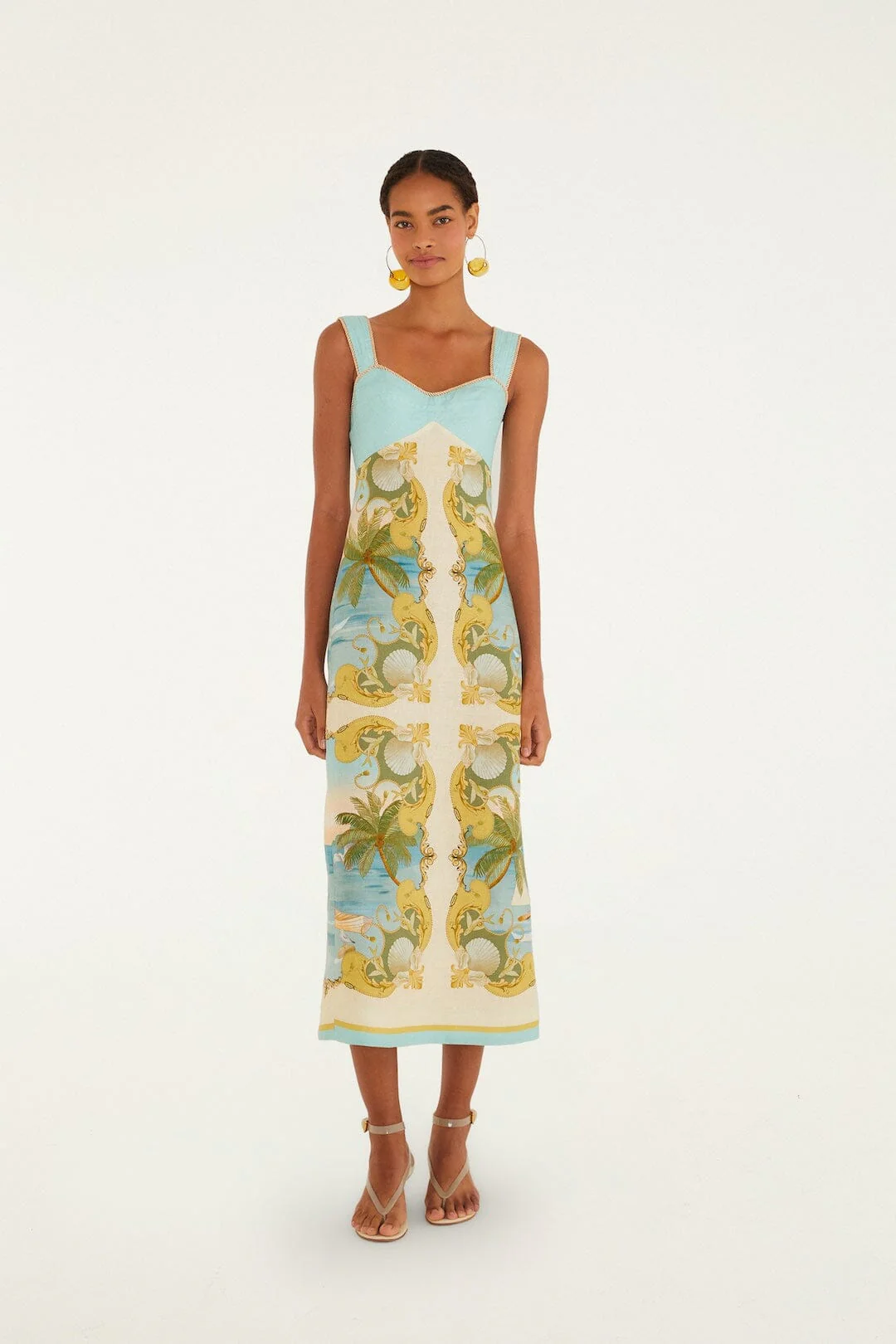 Multicolor Royal Sea Maxi Dress